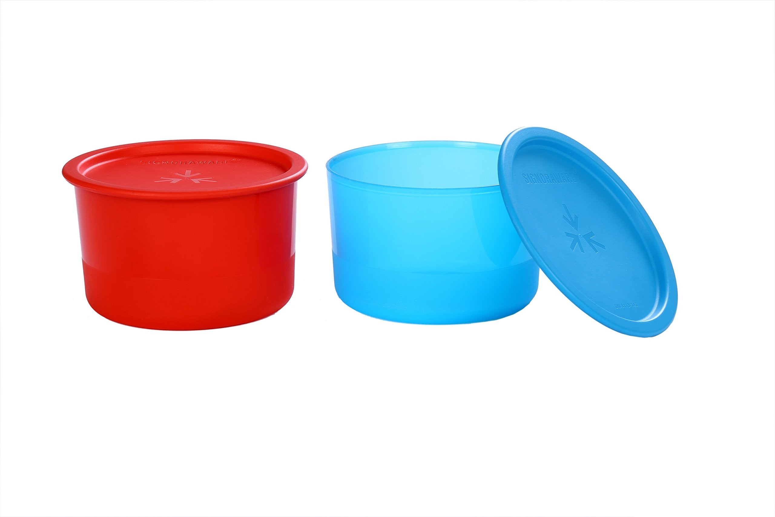 Signoraware Centre Press Container Set, 900Ml, Set Of 2, Multicolour