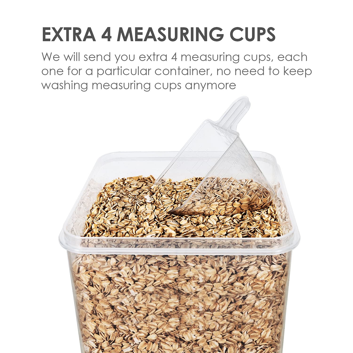 Vtopmart Extra Large Tall Airtight Food Storage Containers, 4 Pieces 5.9Qt/6.5L Plastic Pba Free Kitchen Pantry Storage Containe