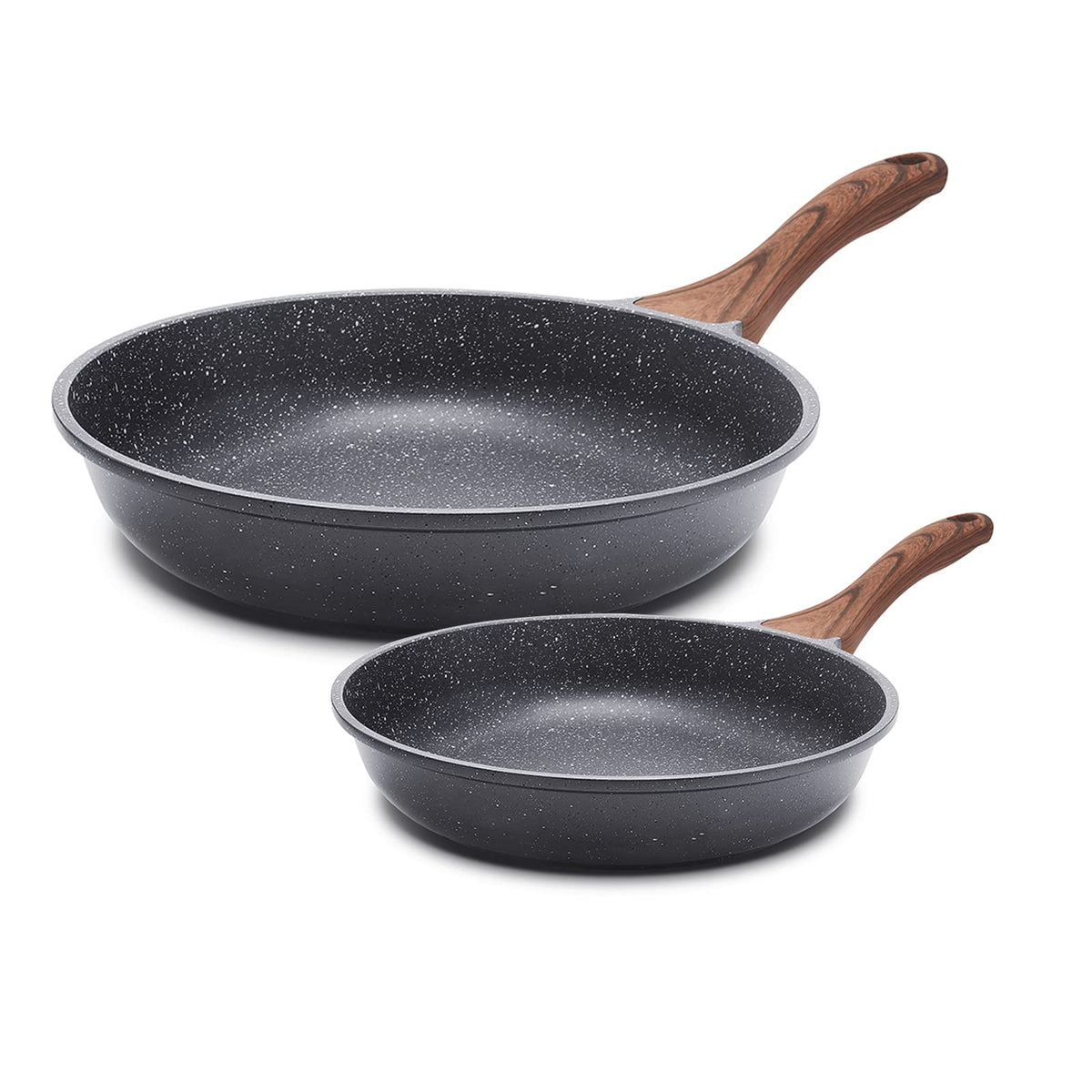Sensarte Nonstick Frying Pan Skillets, Swiss Granite Coating Omelette Pans, Healthy Cookware Chef'S Pan, Pfoa Free (8+12.5 Inch)