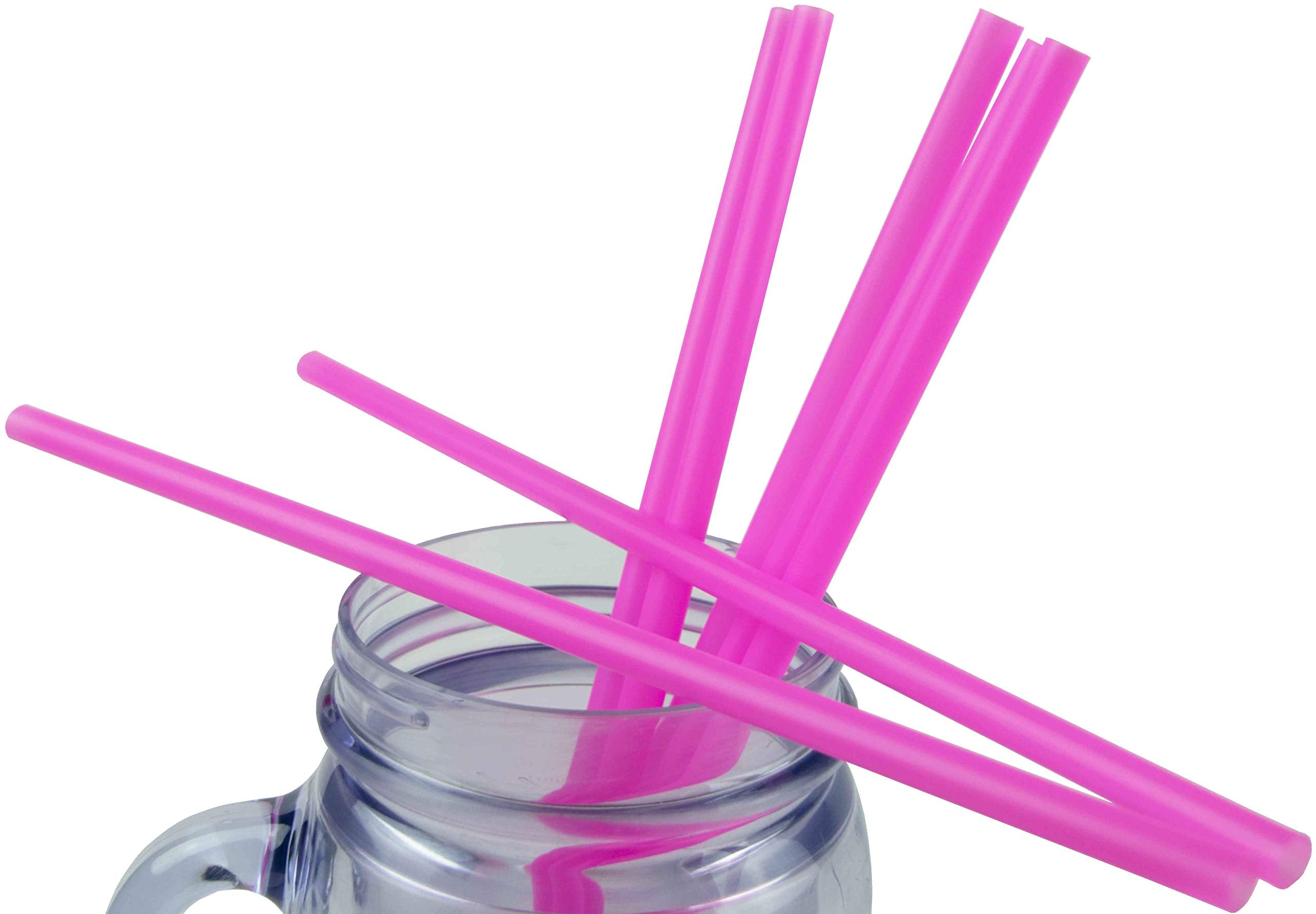 Made In Usa Pack Of 250 Jumbo Pink (10'' X 0.28'') Individually Wrapped Plastic Smoothie Drinking Straws (Non-Toxic, Bpa-Free)