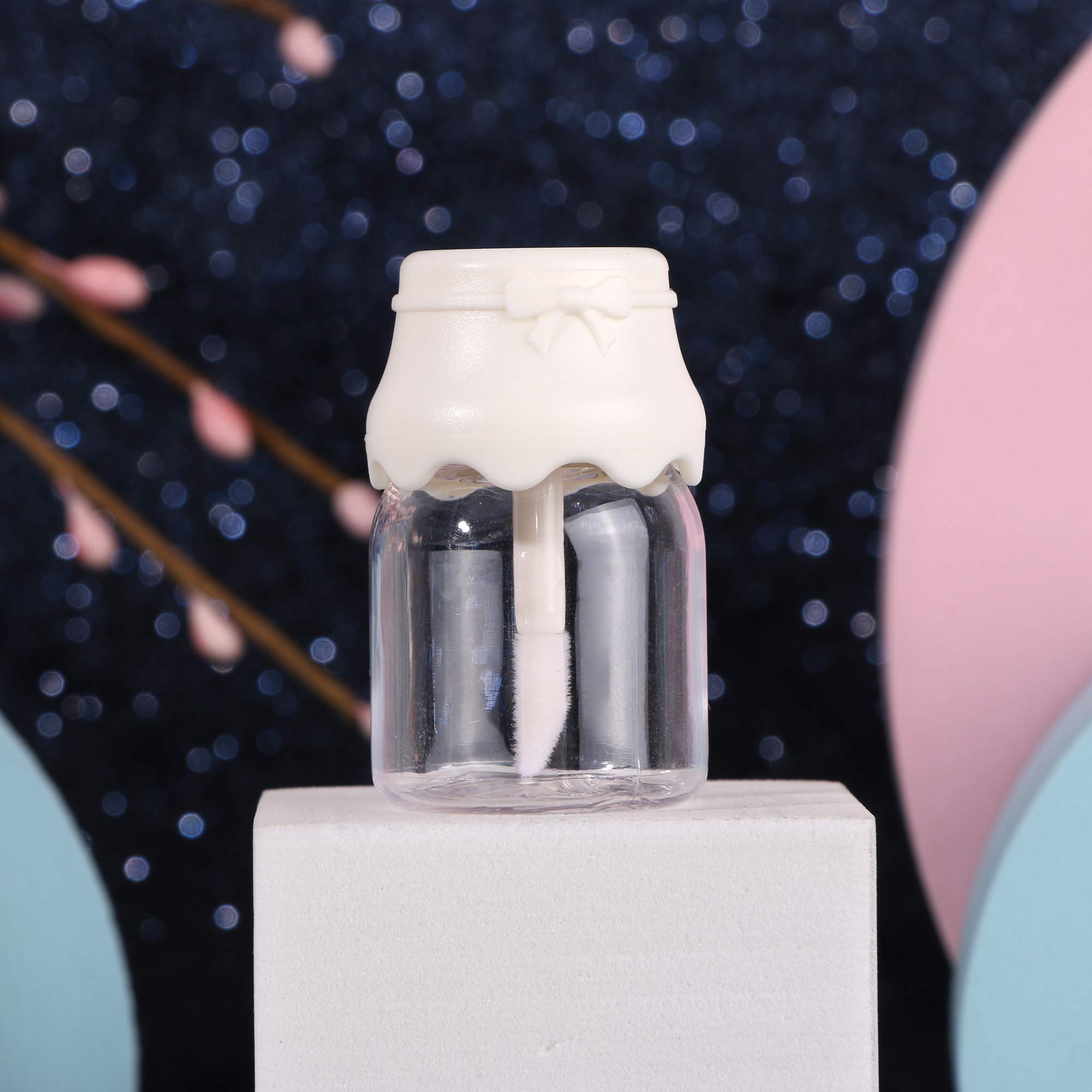 Ronrons 20 Pieces Clear Milk Bottle Shape Reusable Refillable Lipgloss Containers Transparent Baby Bottles Lip Gloss Tube, 8Ml/0