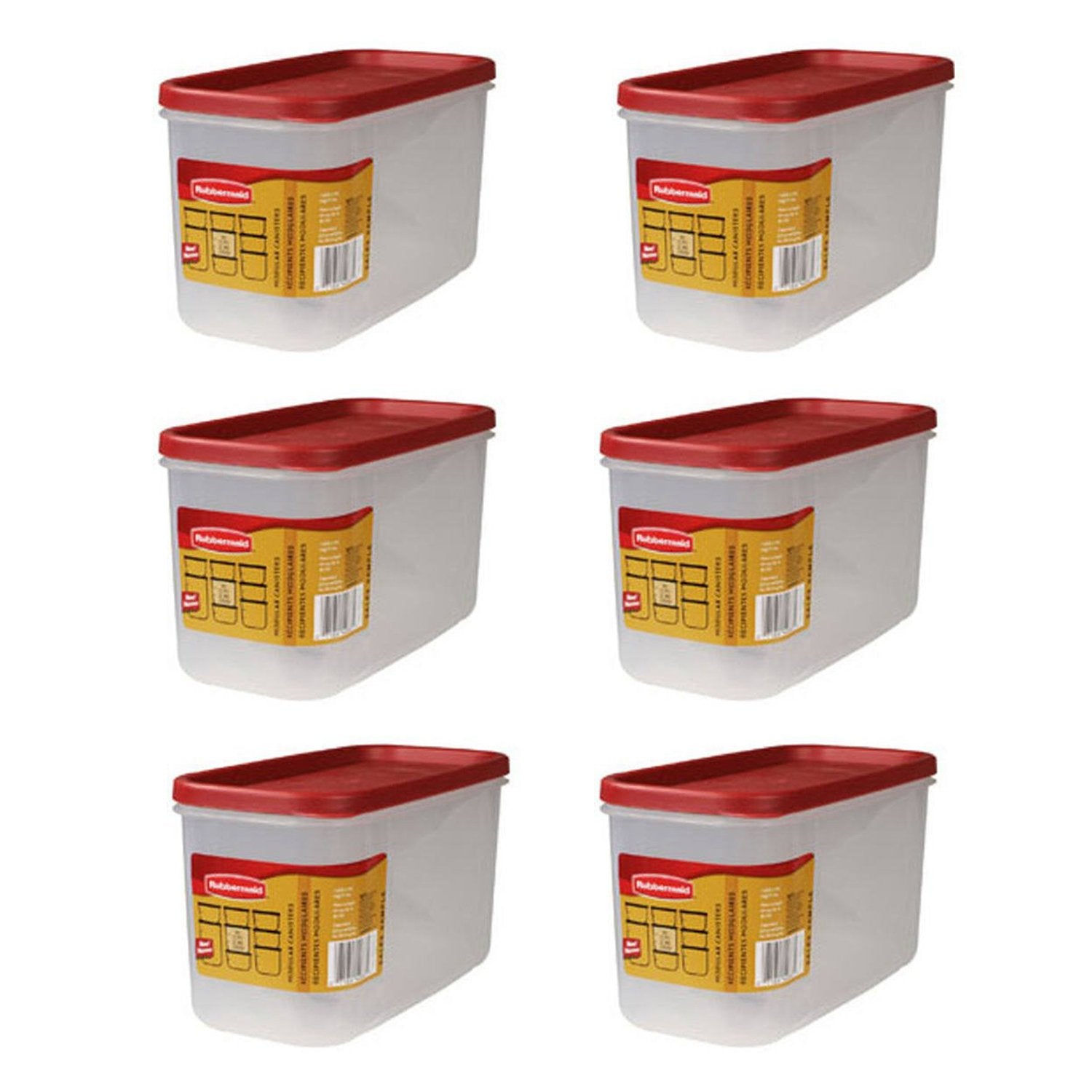 Rubbermaid - Dry Food Storage 10 Cup Clear Base Featuring Graduation Marks Pack Of 6