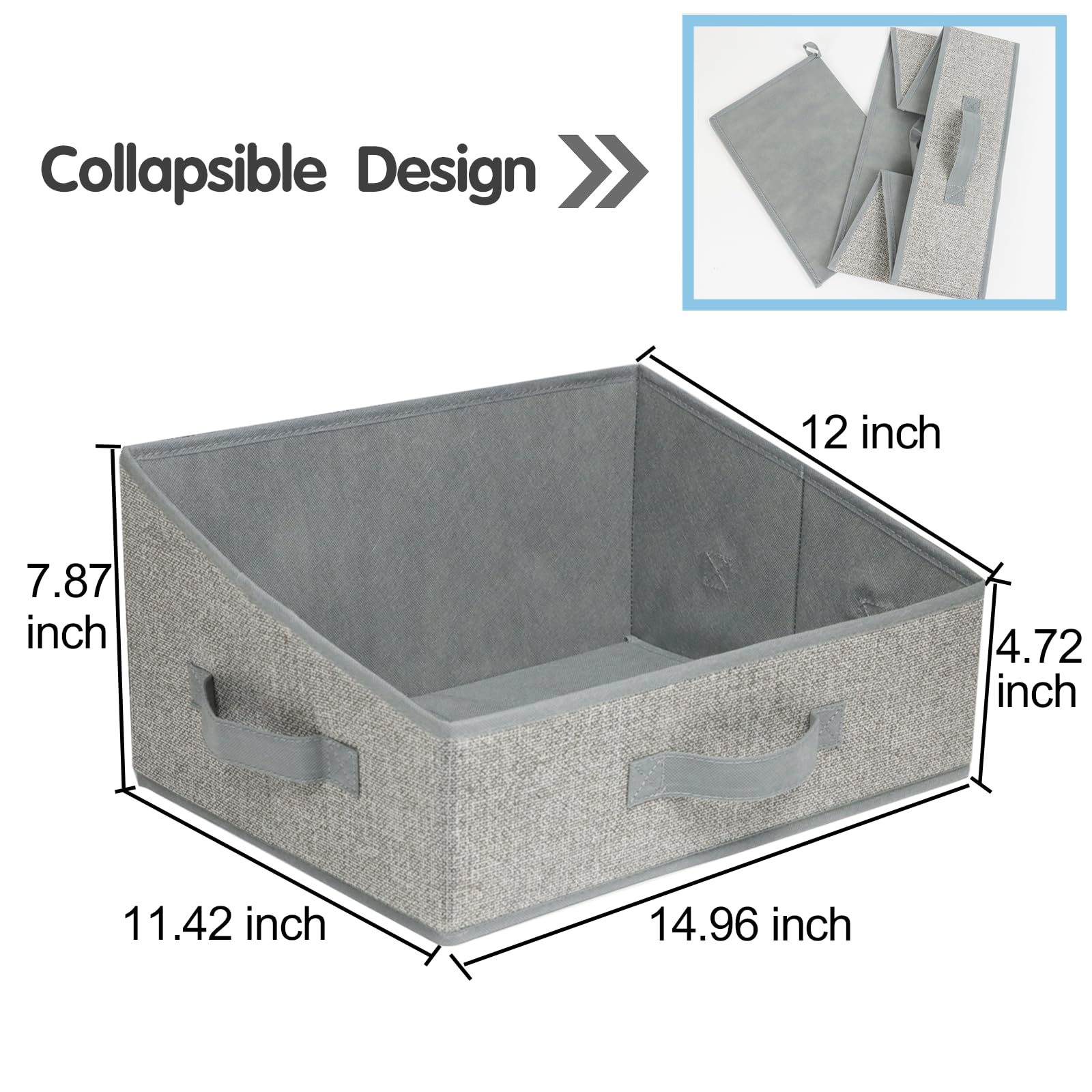 6 Pack Closet Storage Bins For Shelves, Shelf Baskets For Organization, Closet Organizers And Storage, Trapezoid Storage Bin Clo