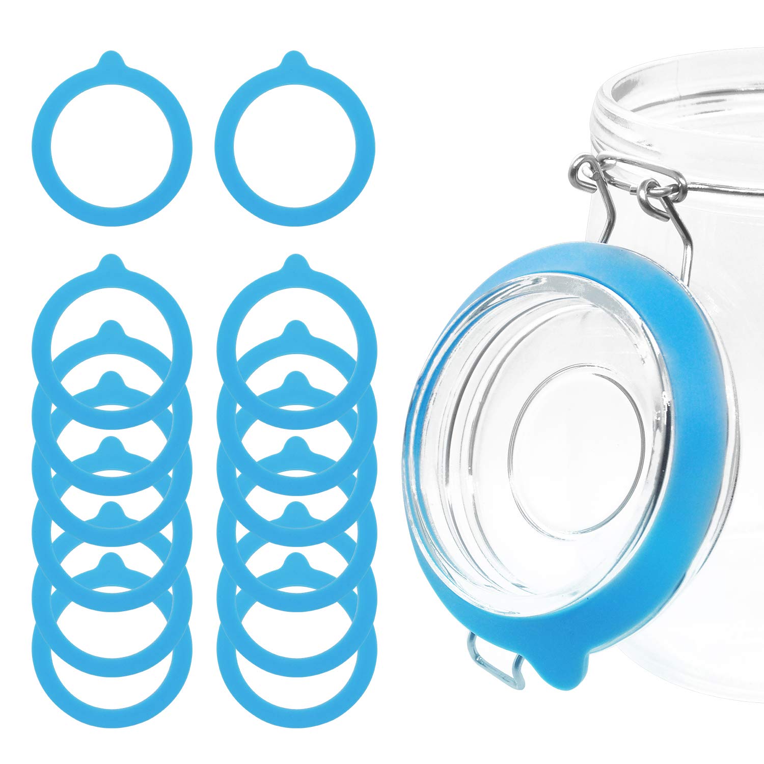12 Pieces Silicone Replacement Gasket for Jars, Airtight Rubber Seals Rings for Glass Clip Top Jars, Leakproof Silicone Gasket S