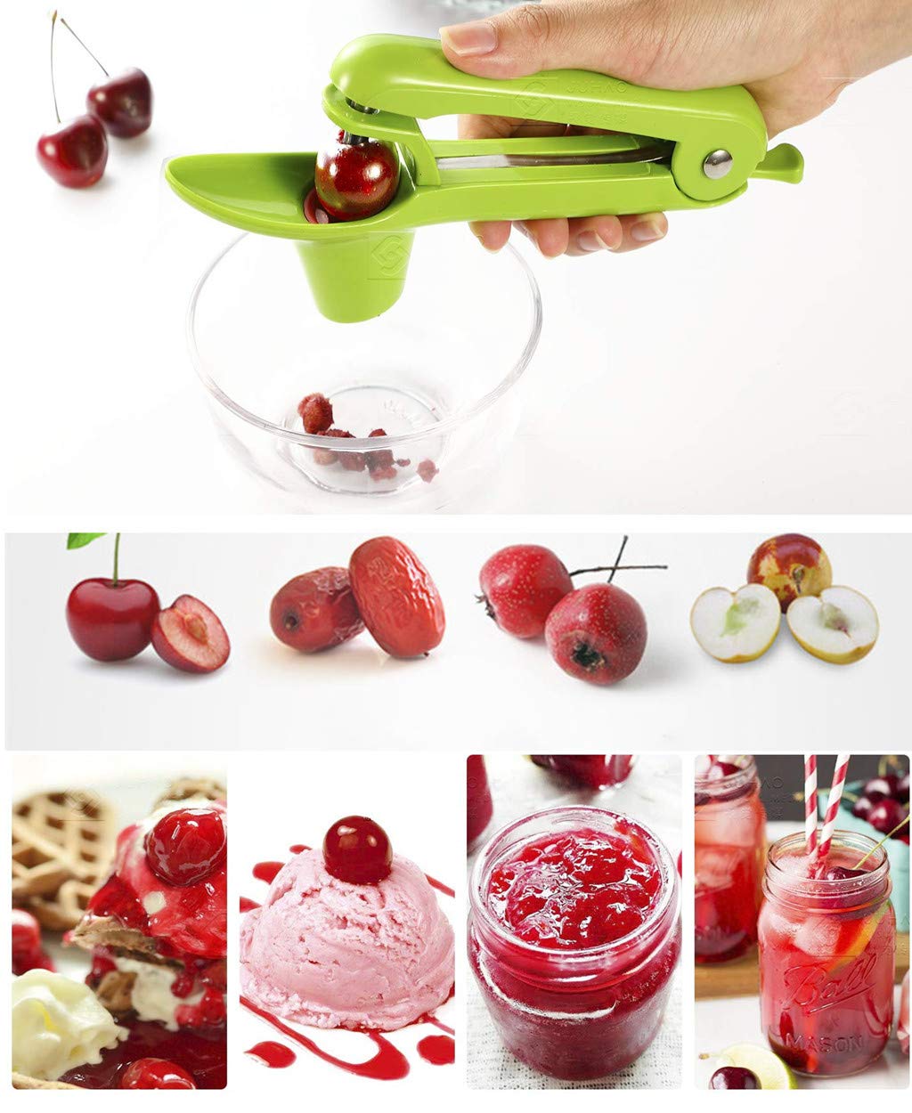 Cherry Pitter, Easy Kitchen Tool Cherry Pitter And Olive Pitter-Green