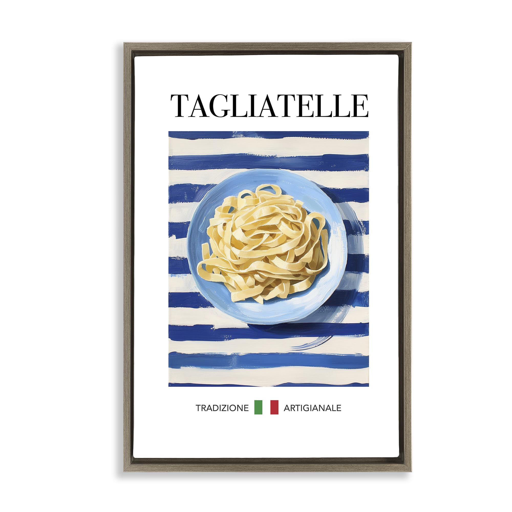 Stupell Industries Traditional Tagliatelle Pasta Brown Framed Floater Canvas Wall Art, design by Andreas Magnusson, 17 x 25
