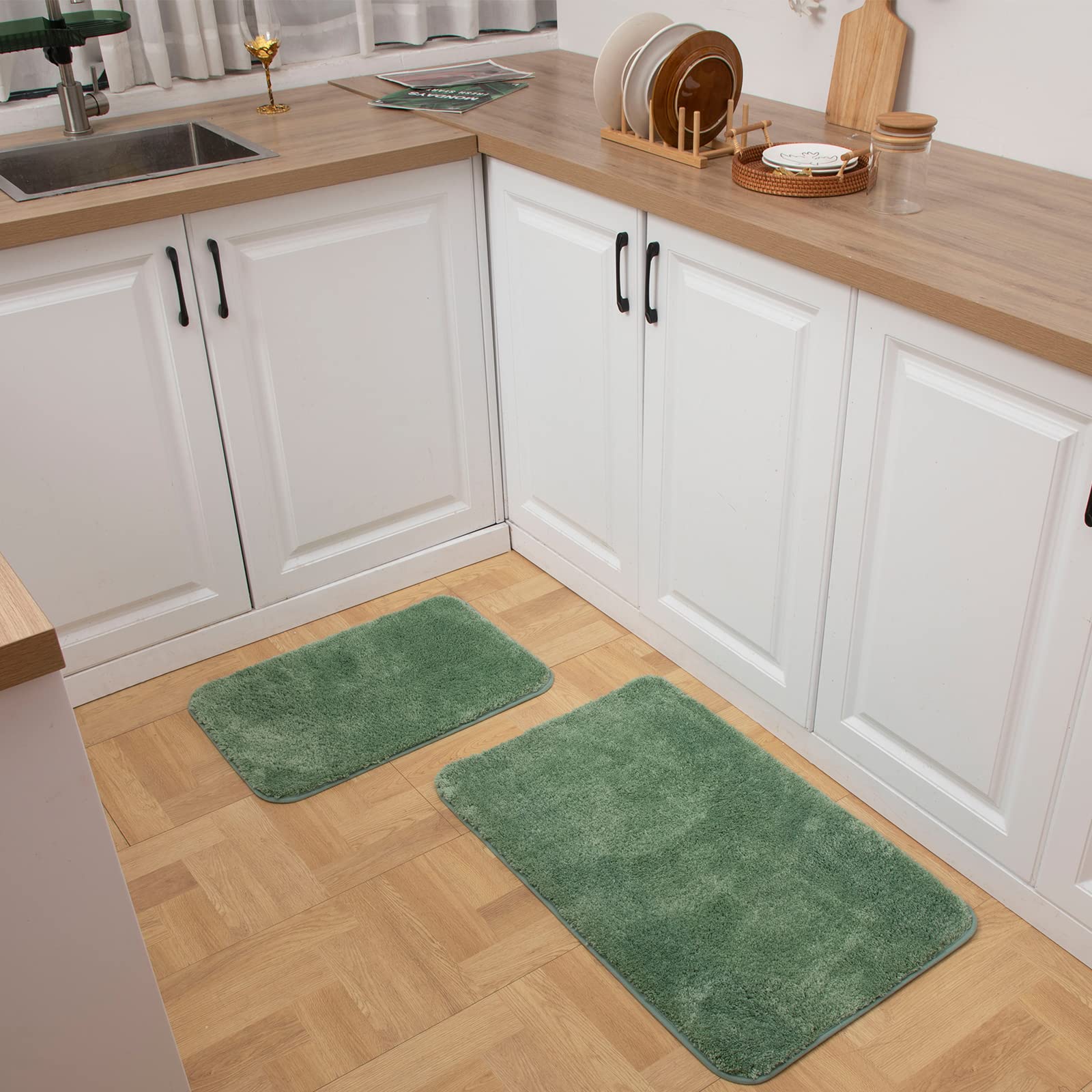 Microfiber Bathroom Rugs And Mats Sets 2 Piece,Non-Slip Bath Rugs, Machine Washable Absorbent Bath Mats For Bathroom Floor, Show