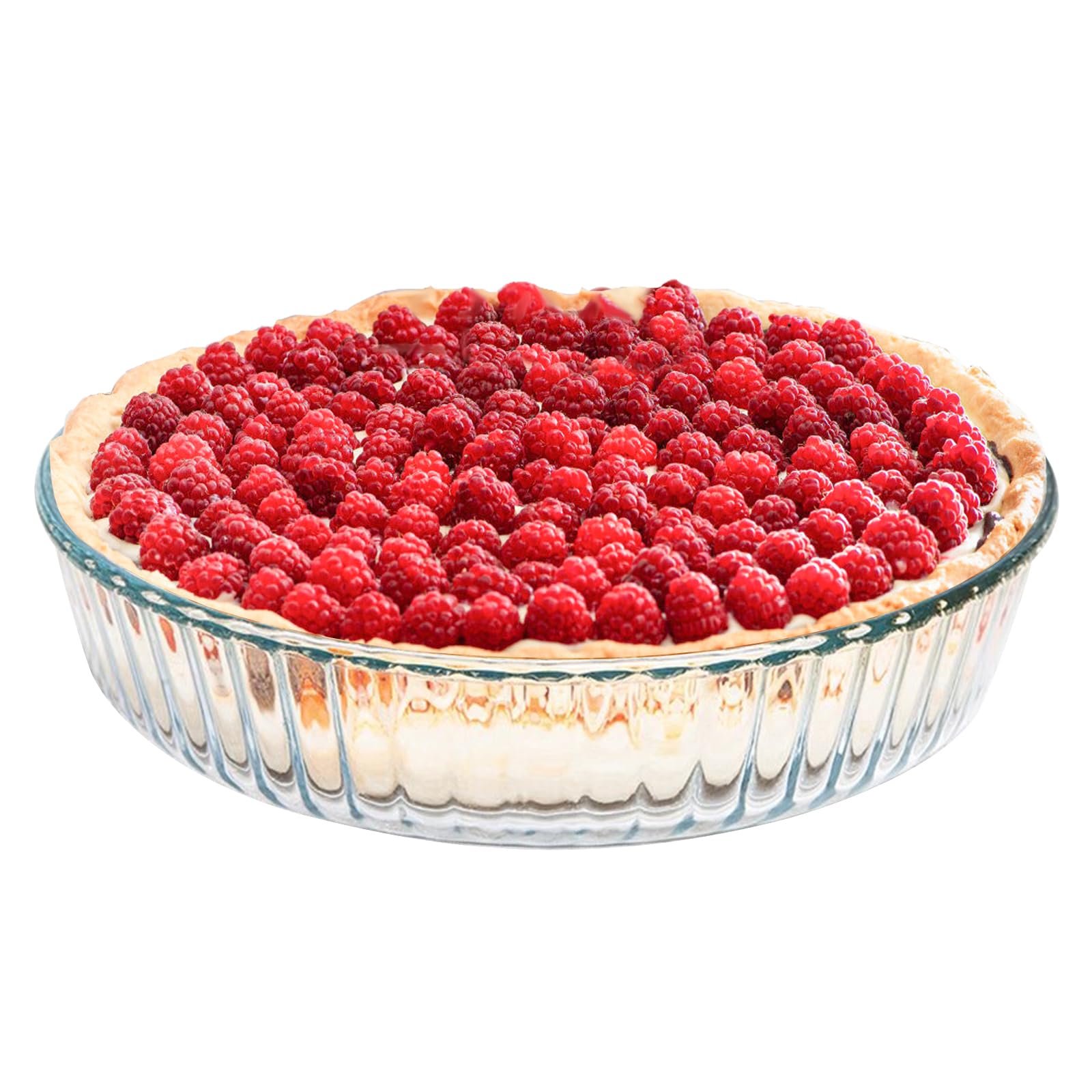 TRBIDRBO 10 Inch  Glass Pie Plates Deep Pie Pans for Baking and Serving, Clear