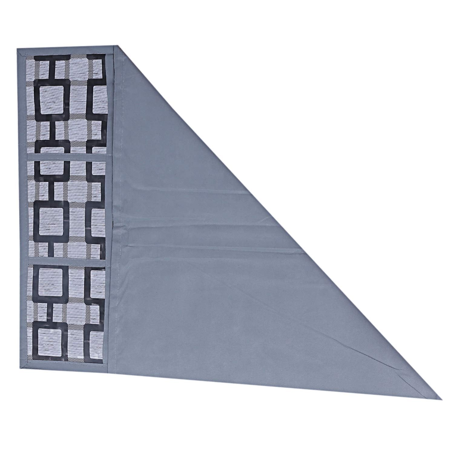 Kuber Industries Checkered Pvc Fridge Top Cover - Grey