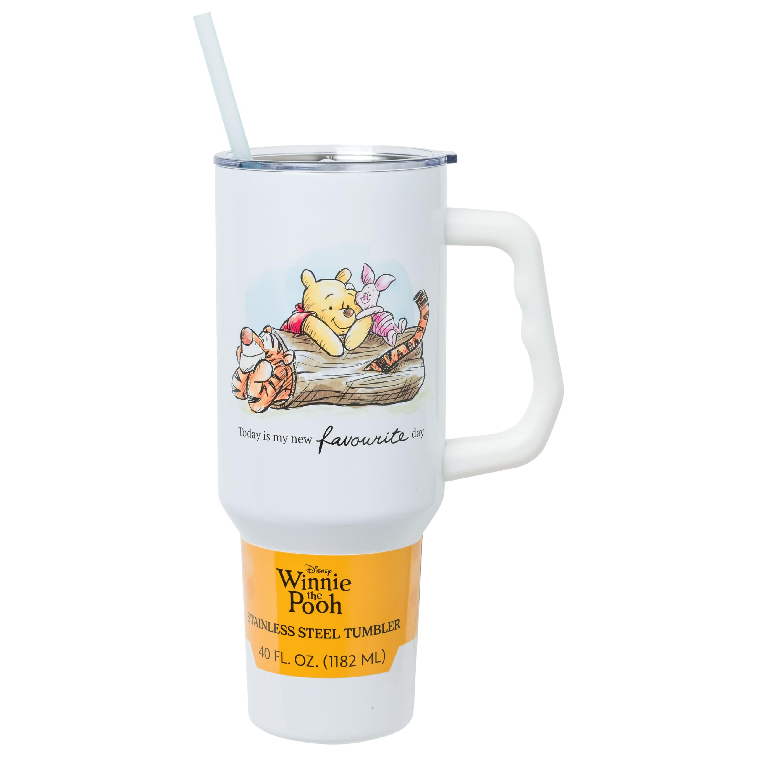 Silver Buffalo Winnie the Pooh Favorite Day, Stainless Steel Tumbler, 40oz