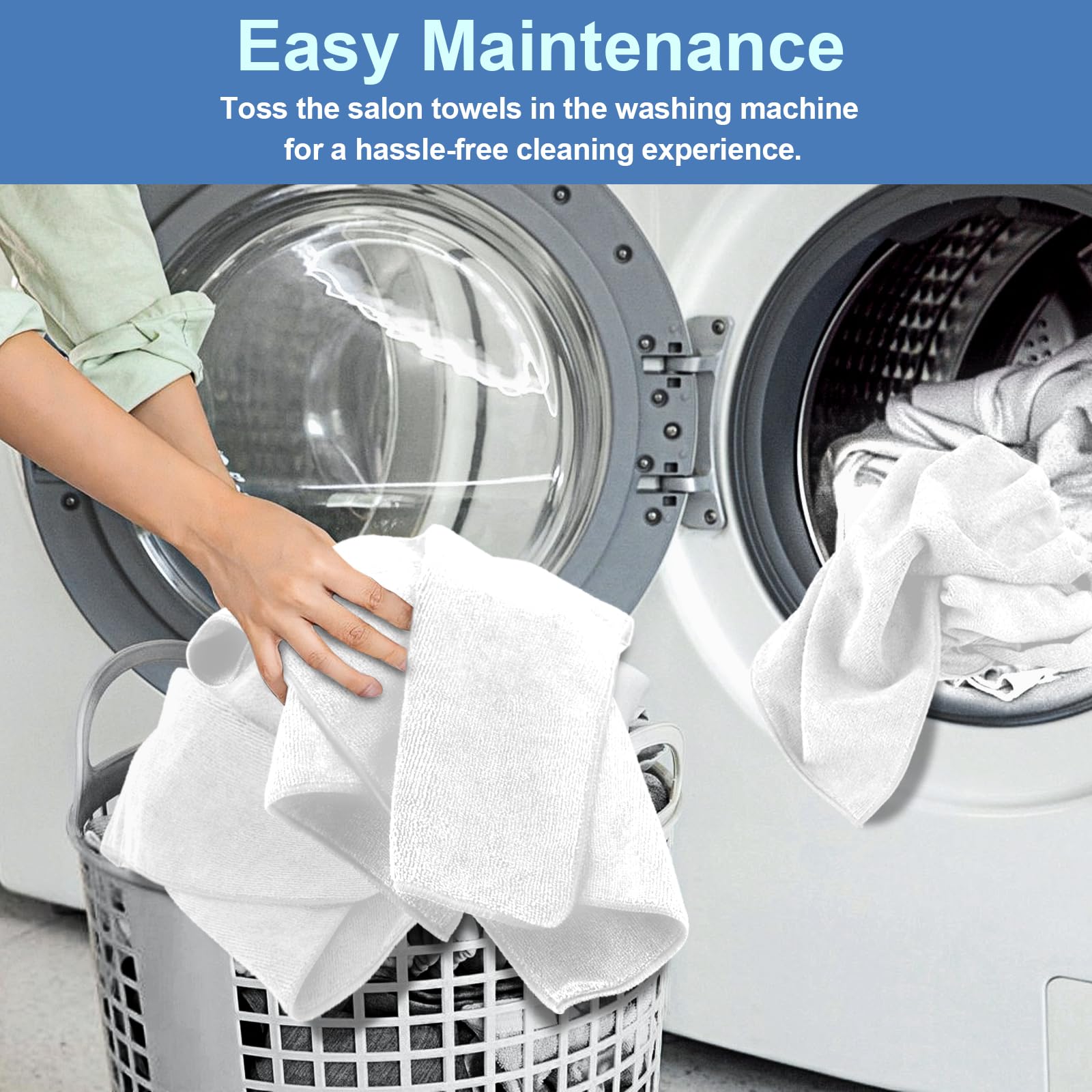 Unimade 48 Pack Hand Towels Set - Highly Absorbent And Quick Drying Microfiber Gym Towel, Premium Wash Cloths For Bathroom, Salo