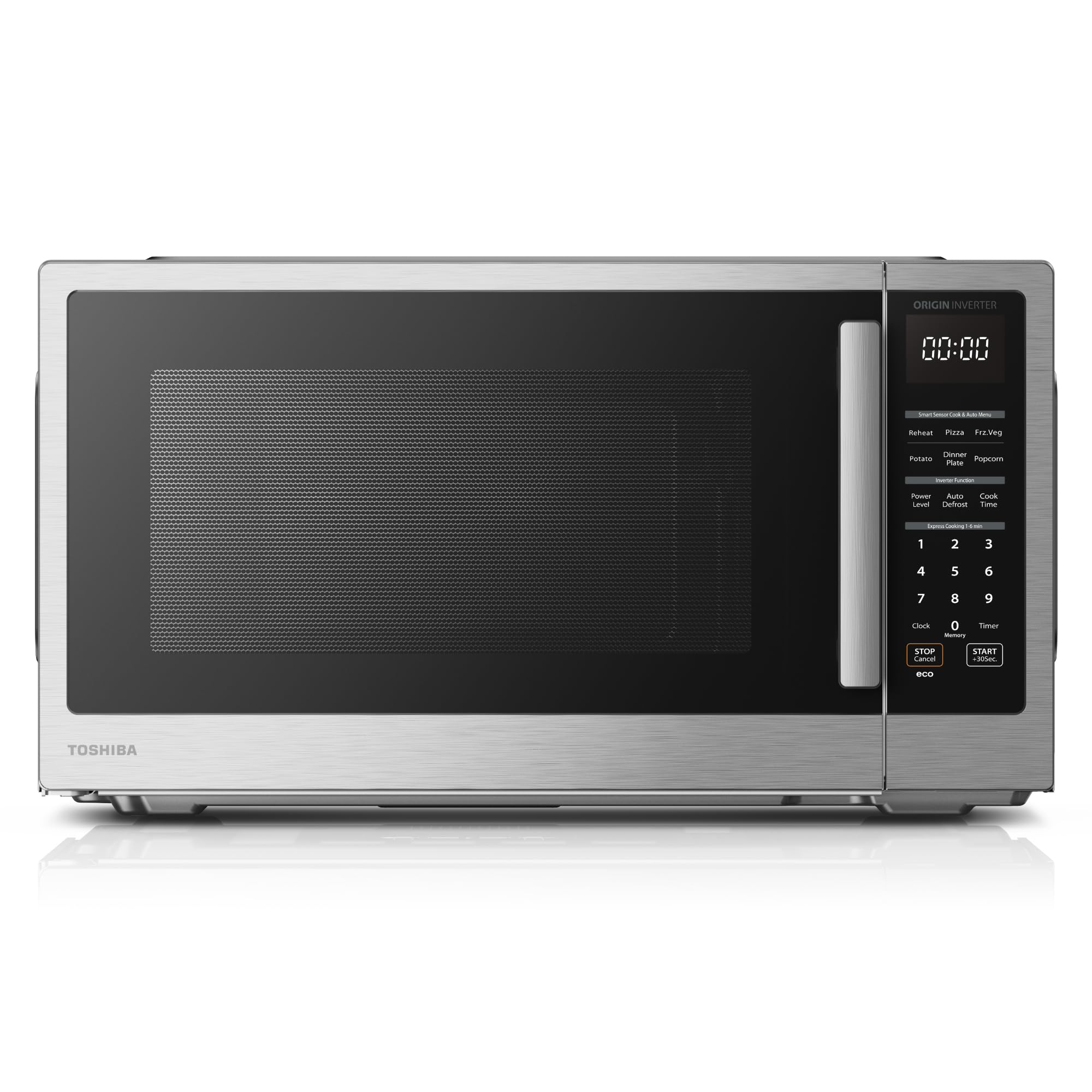TOSHIBA ML4-EM22PAIT(SS) Countertop Microwave Oven with Sensor Cook, 6 Auto Menus, Origin Inverter, Child Lock, 2.2 Cu Ft for La