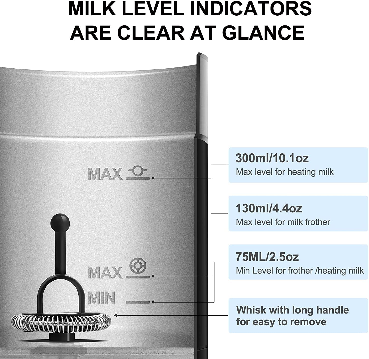 Huogary Electric Milk Frother And Steamer - 4 In 1 Automatic Milk Steamer,300Ml/10.1Oz Hot& Cold Foam Maker And Milk Warmer For