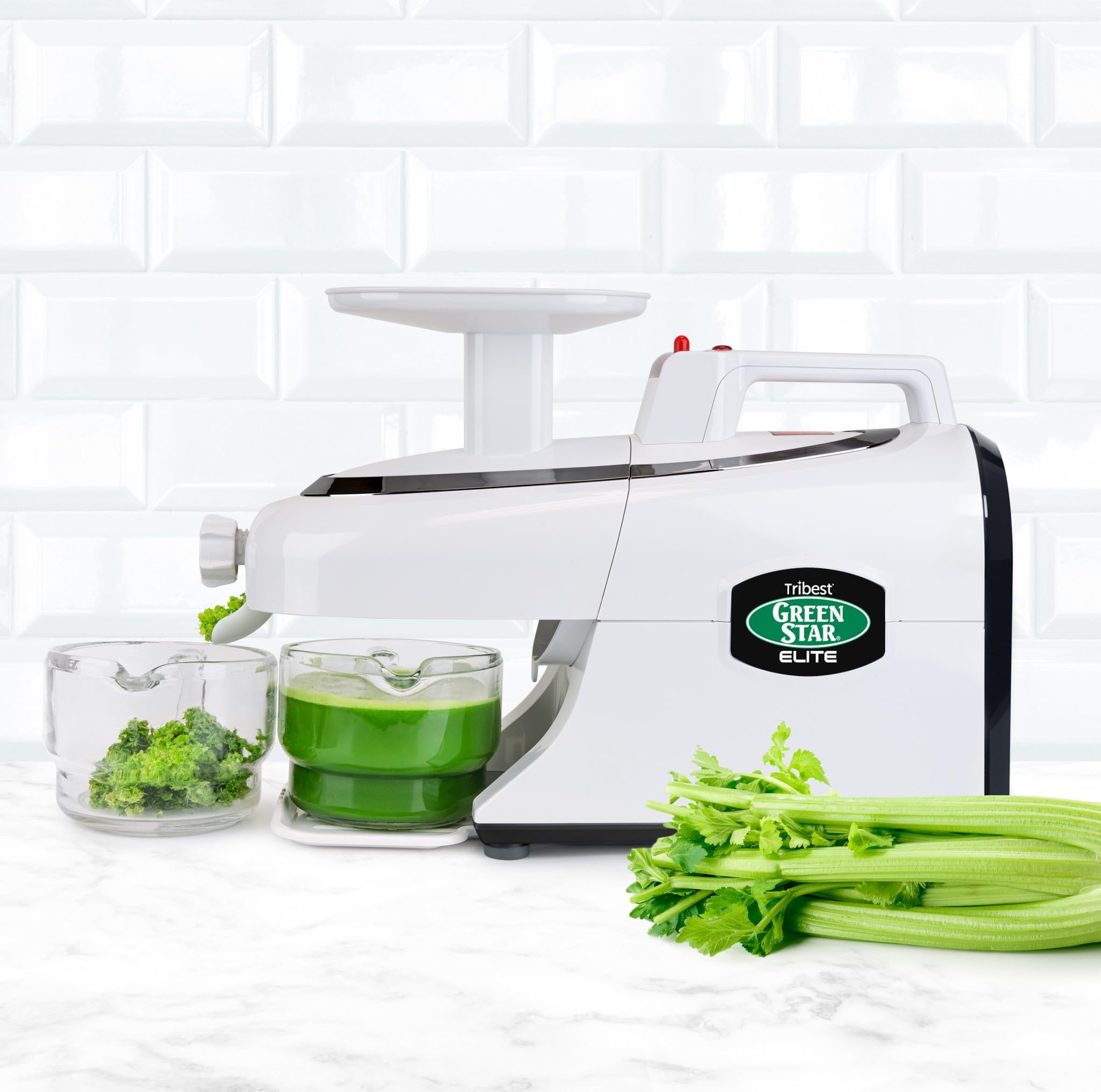 Tribest Greenstar GSE-5000 Elite Jumbo Slow Masticating Juicer, White, Plastic