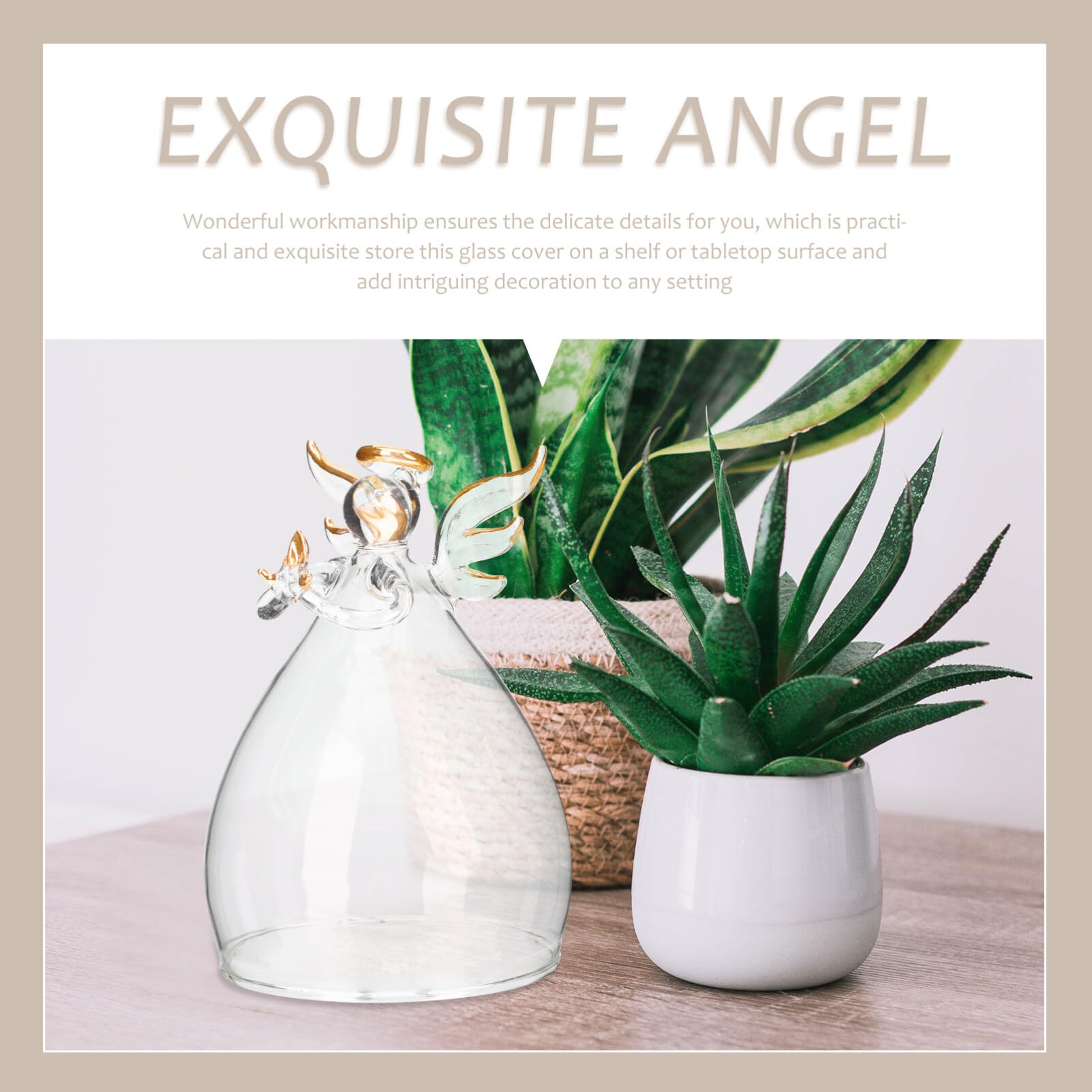 Angoily Clear Glass Bell Jar Cloche Glass Dome Decorative Cloche Jar DIY Snow Globes Glass Cloche to Cover Plants and Decoration