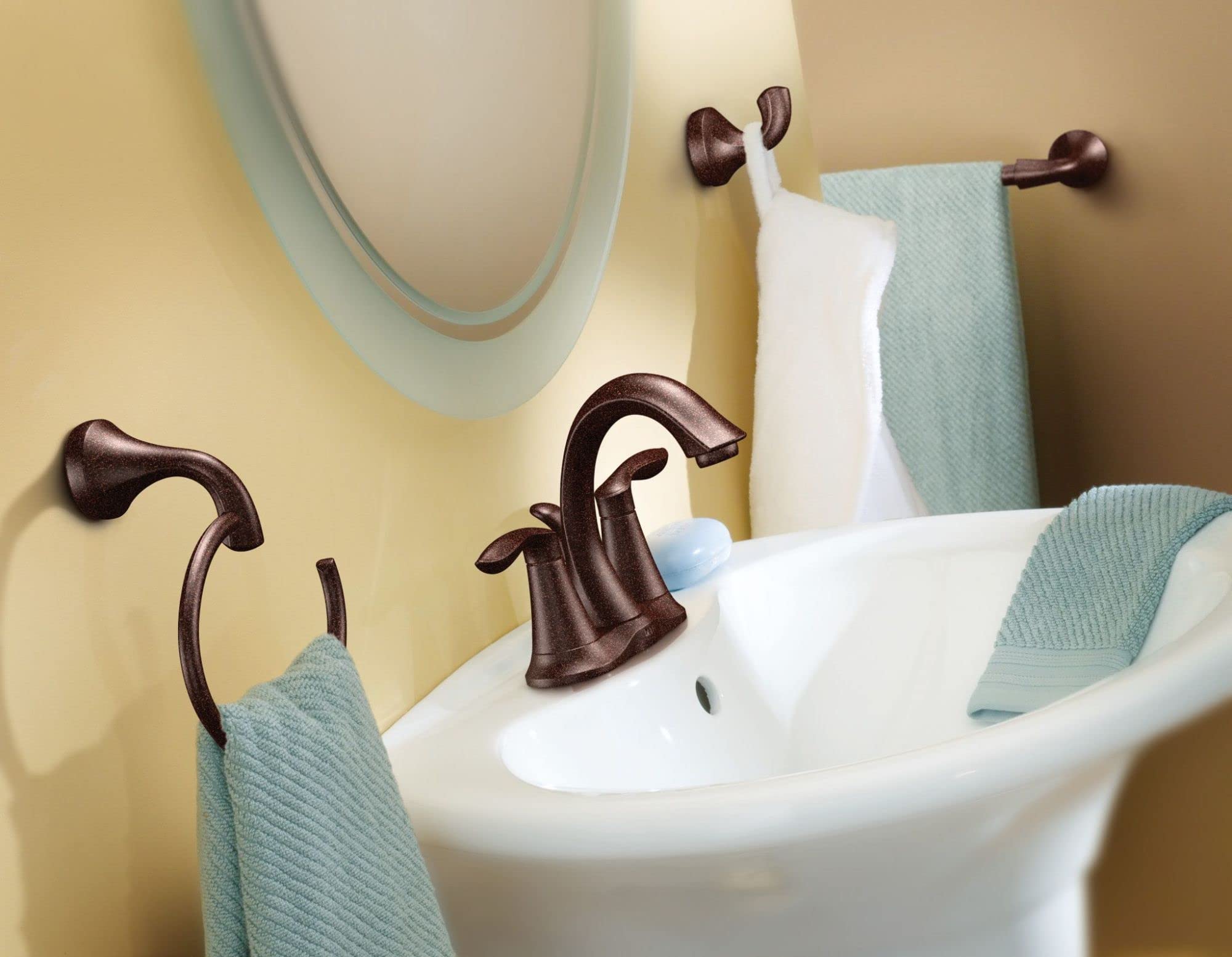 Moen Eva Oil Rubbed Bronze 18-Inch Single Towel Bar, Yb2818Orb