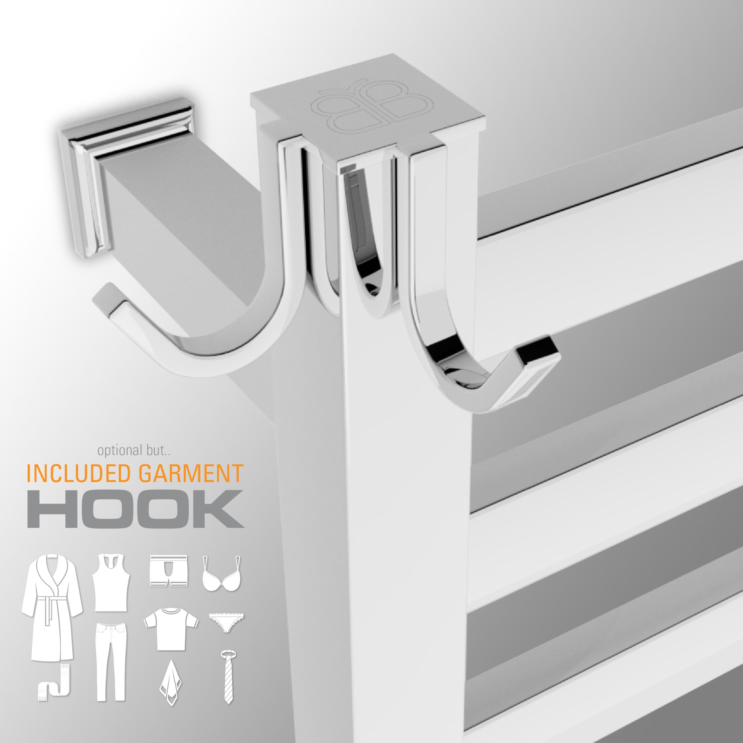 Brandon Basics Wall Mounted Electric Towel Warmer With Built-In Timer And Hardwired And Plug In Options (Polished)