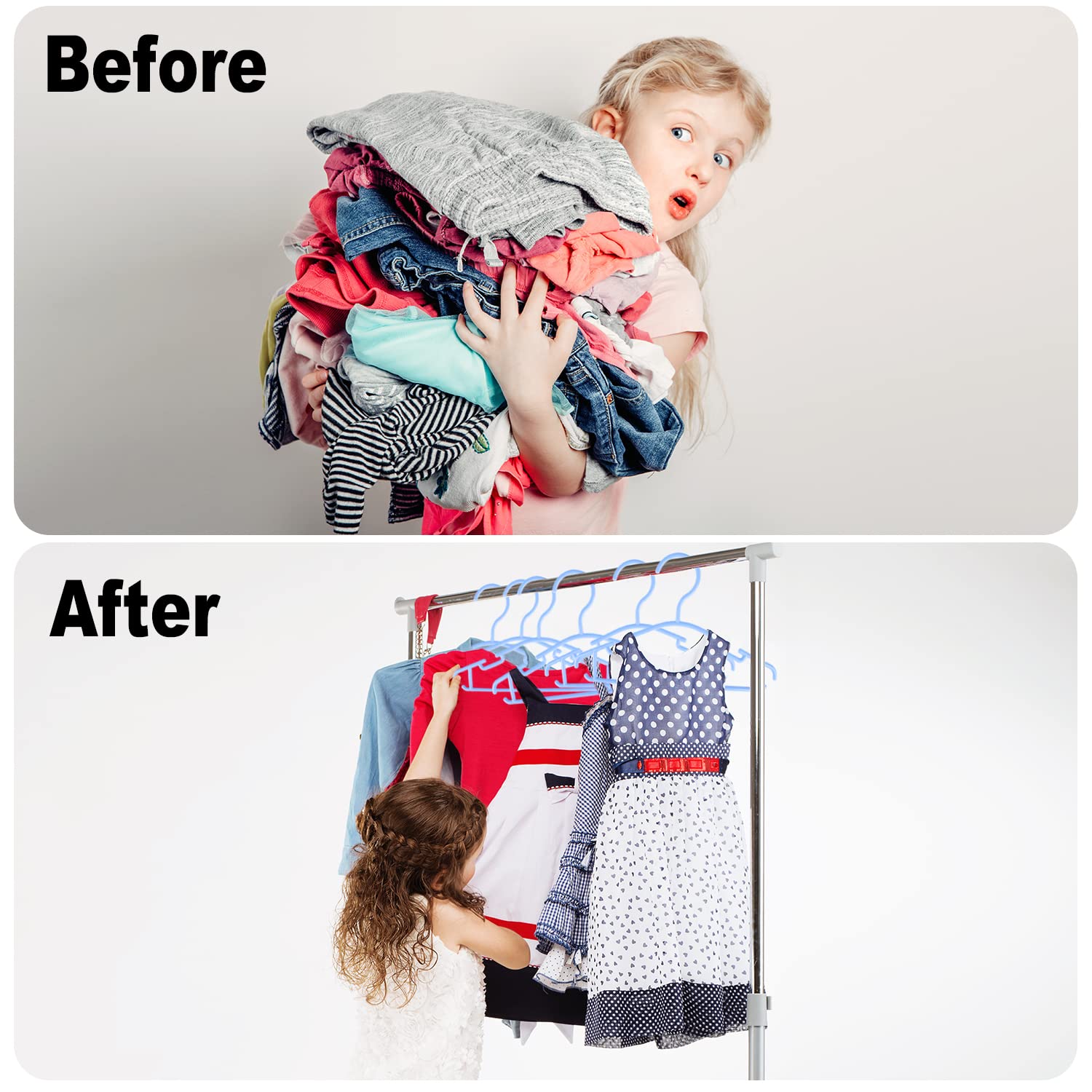 Kids Hangers Childrens Hangers For Clothes Kids Coat Hangers Blue Baby Hangers Toddler Hangers(20 Pack)