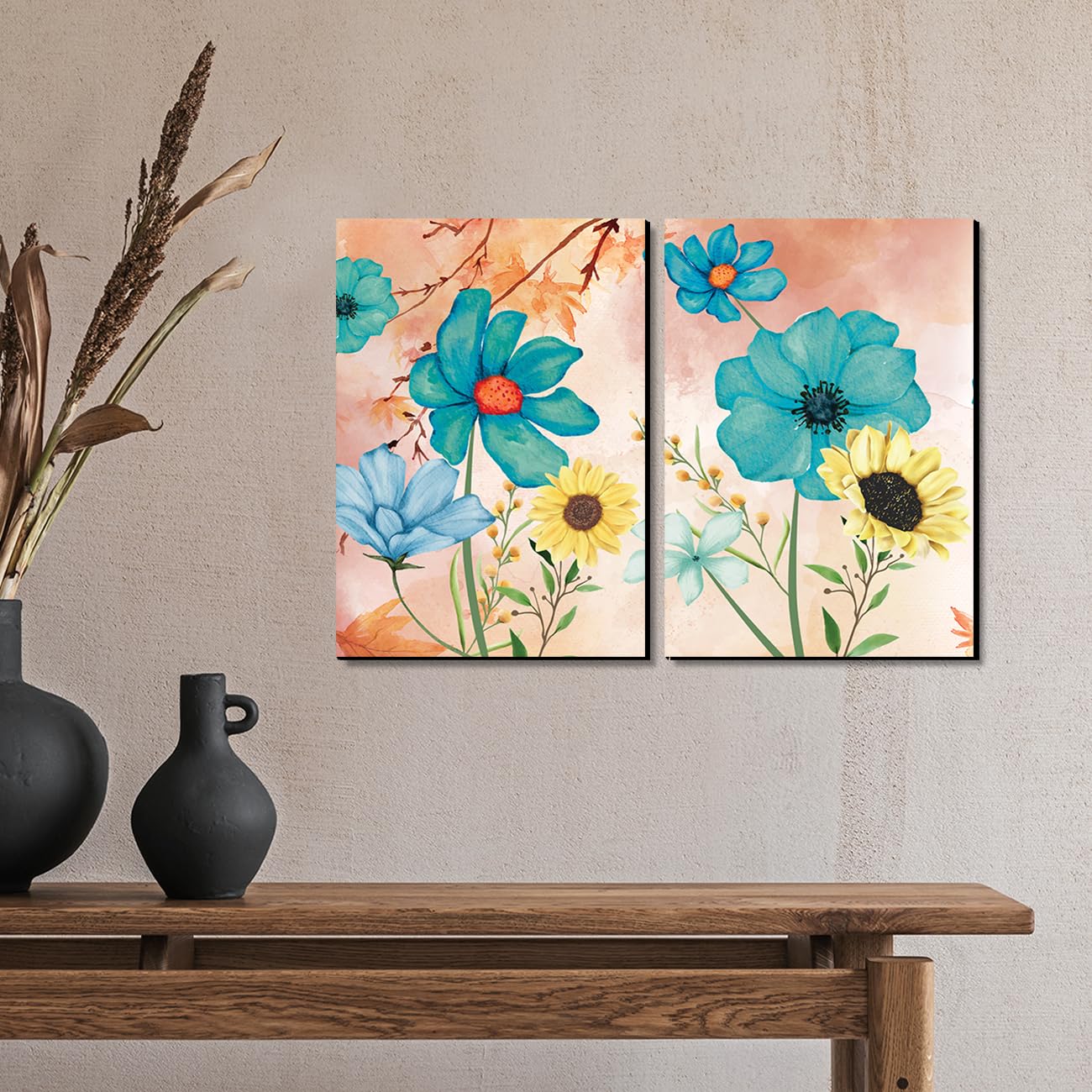 Kotart Modern Art Wall Decor Mdf Paintings For Bedroom Room Living Room -Kot212 (9 Inch X 12 Inch Panel) Set Of 3 (Multi)