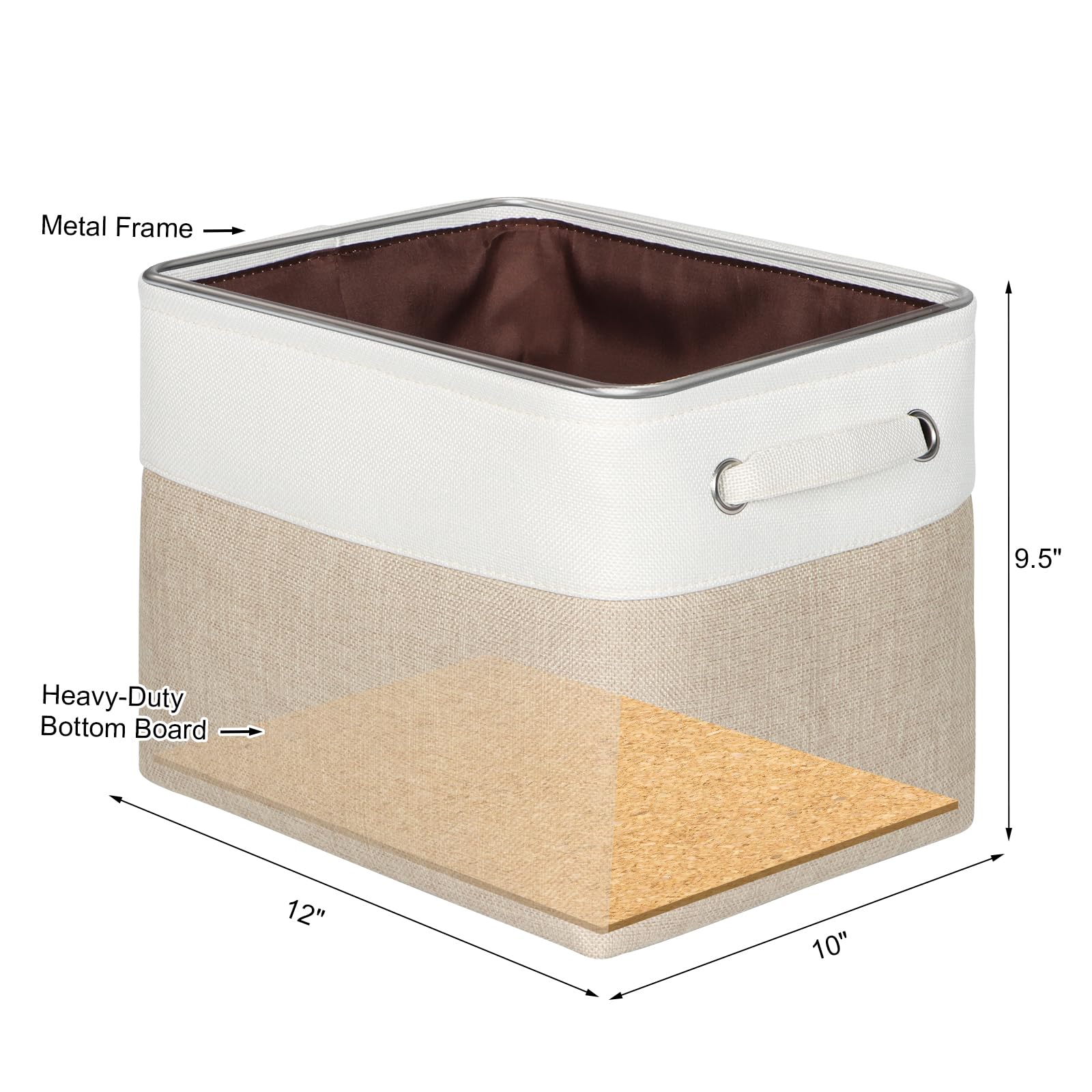 Kntiwiwo Large Fabric Foldable Storage Bin 17'' X 11.8'' X 9.8'' Storage Baskets With Handle Large Cube Storage Boxes For Closet