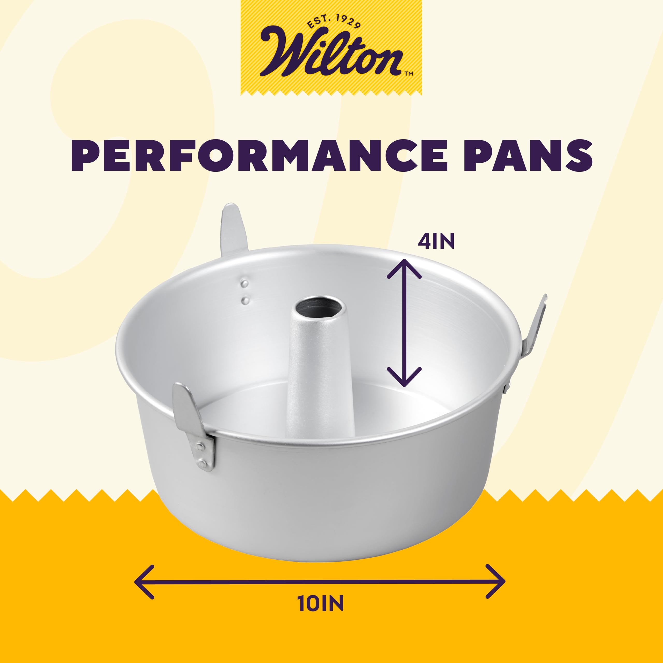 Wilton 10-Inch Angel Food Tube Cake Pan, Durable Aluminum, Removable Inner Core, Silver