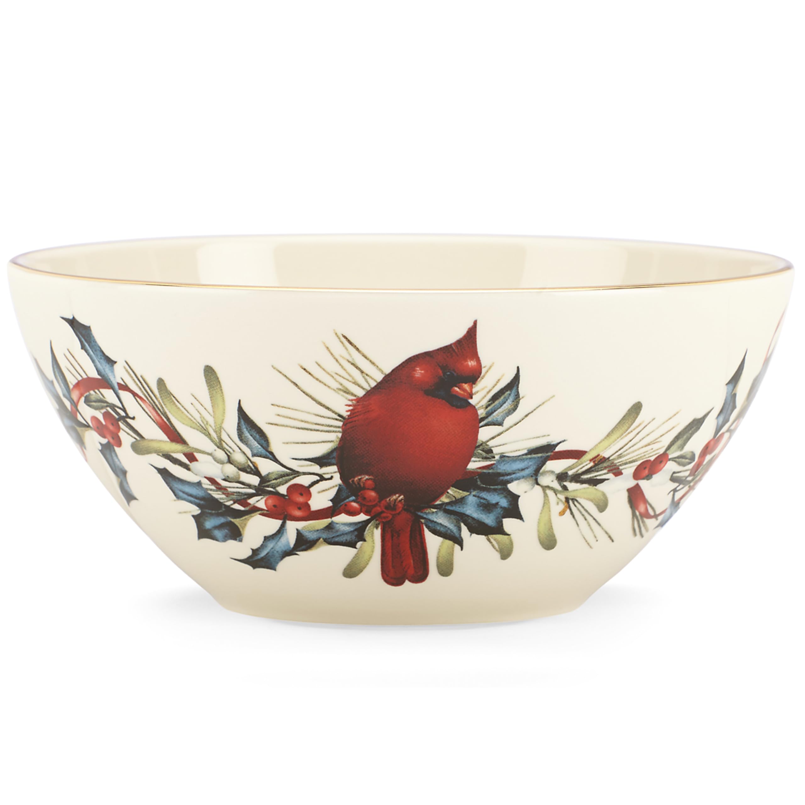 Lenox 7 Winter Greetings Bowl, Red & Green
