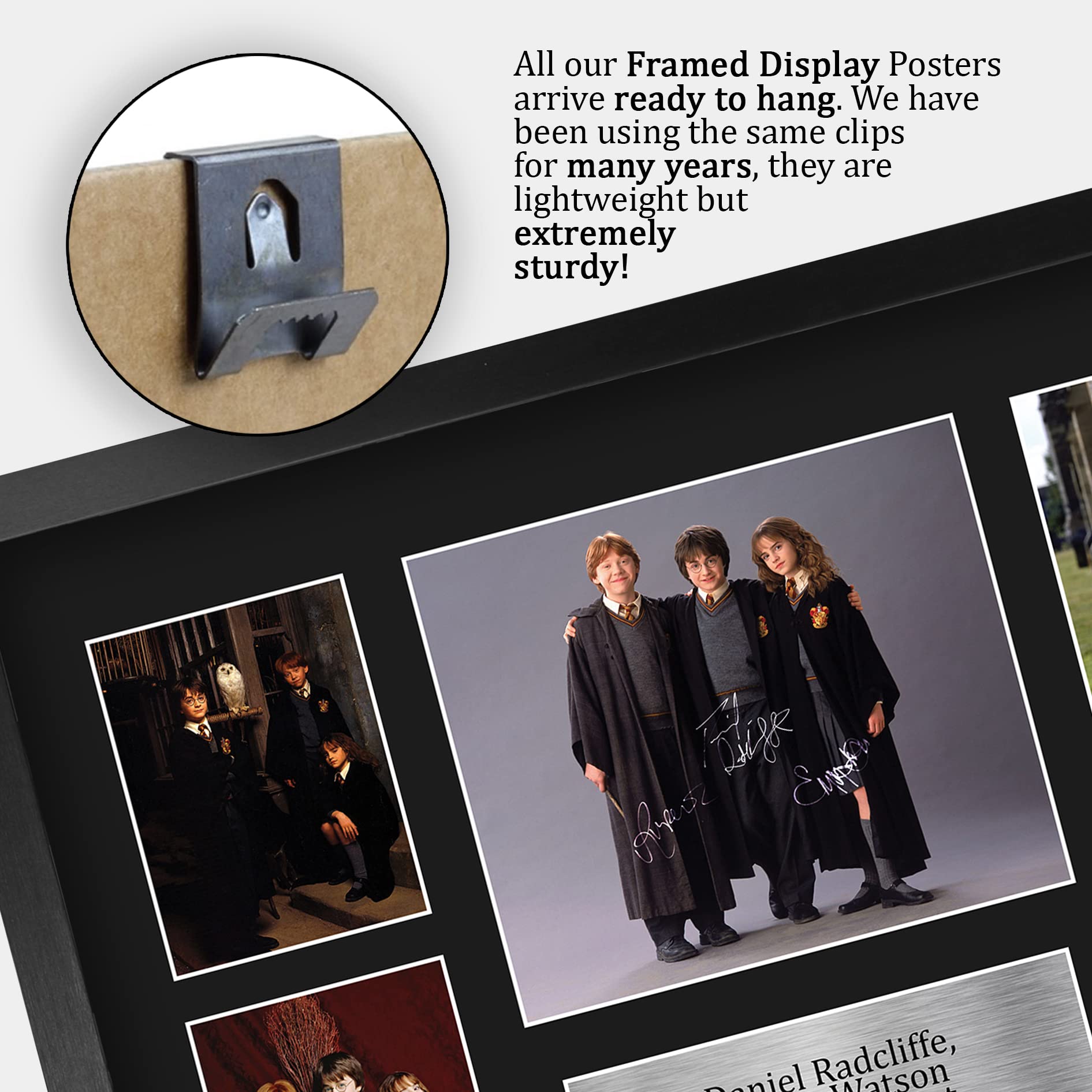 HWC Trading Framed Autograph Picture - Harry Potter Ron & Hermione, 16" x 12", Metal Display, Model F_A3_RADCLIFFE-WATSON-GRINT