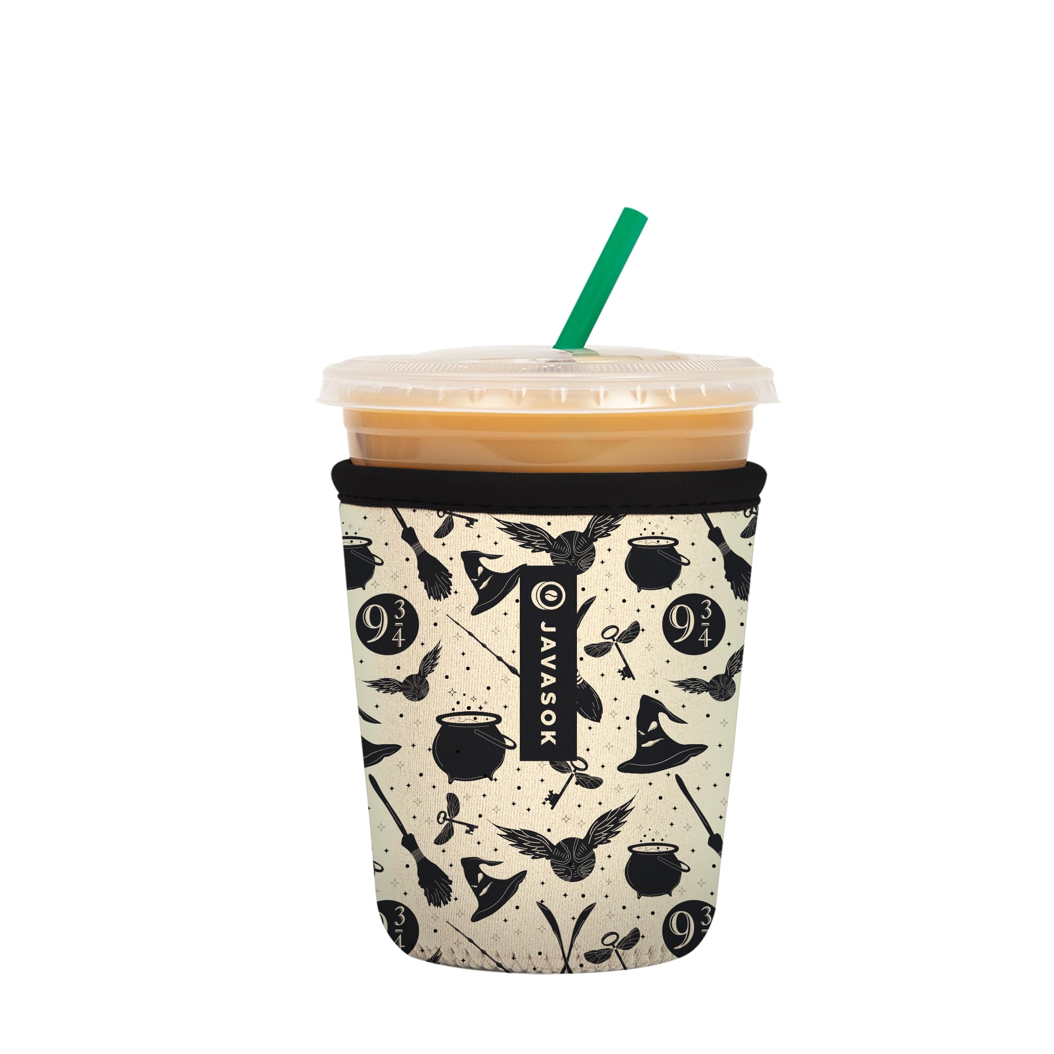 Sok It Java Sok Iced Coffee & Cold Soda Insulated Neoprene Cup Sleeve (Wizards Walk, Small: 16-20oz)
