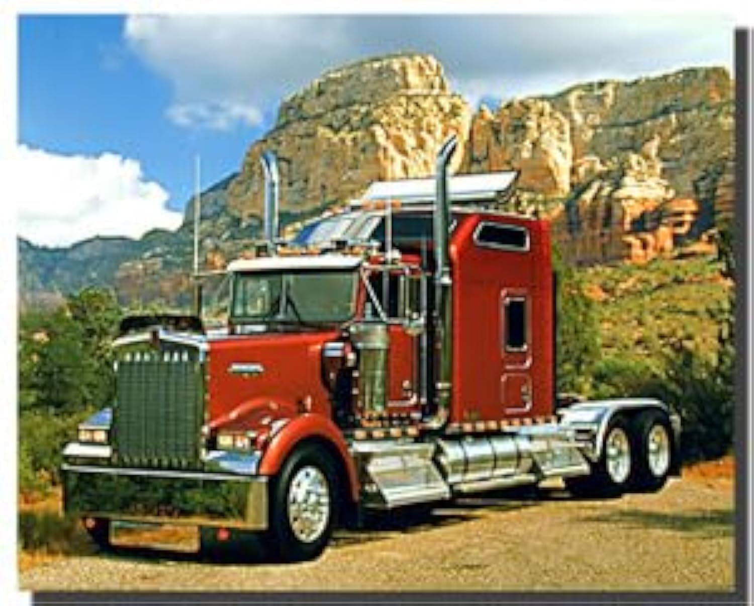 Maroon Kenworth Truck Transportation Wall Decor Art Print Poster (16X20)