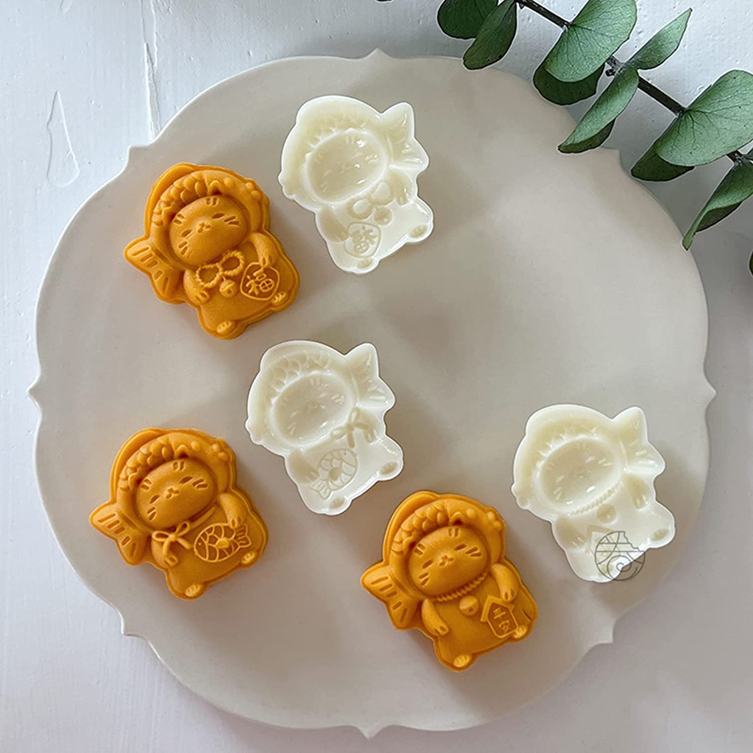 Animal Mid-Autumn Mooncake Press Mold, Hand-Pressed Stamp Dessert Diy, Mooncake Puff Pastry Press Mold With Printed Flower Diy (