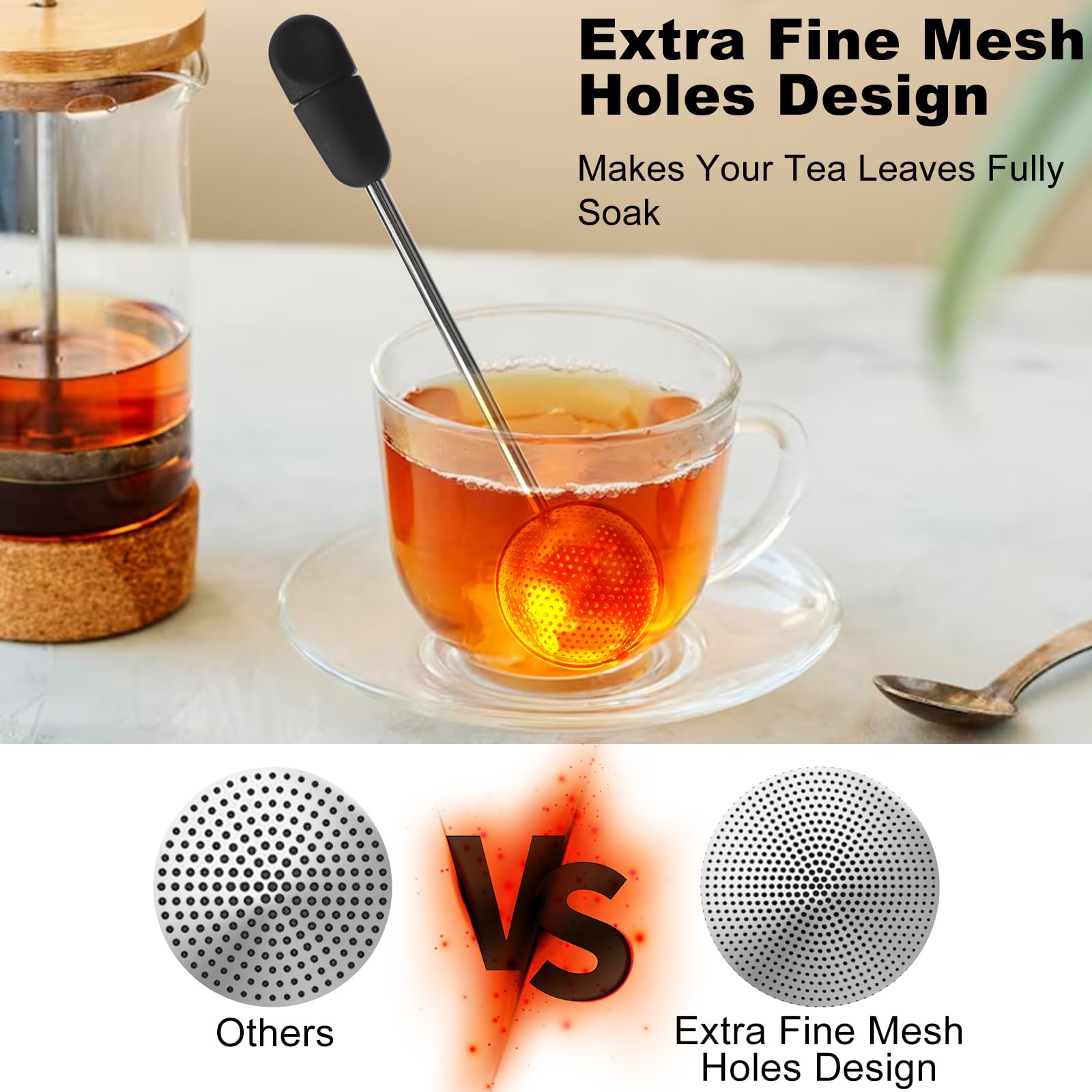 Numola Long Handle Twisting Tea Ball, 2Pcs Tea Ball Infuser For Loose Tea, Reusable Loose Leaf Tea Steeper Stainless Steel For C