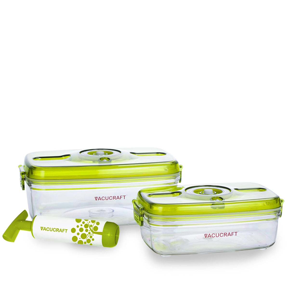 Vacucraft Plastic Food Storage Containers With Airtight Lids - Rectangle - 3 Pack - Great For Vegatables, Fruits And Meats - Kee