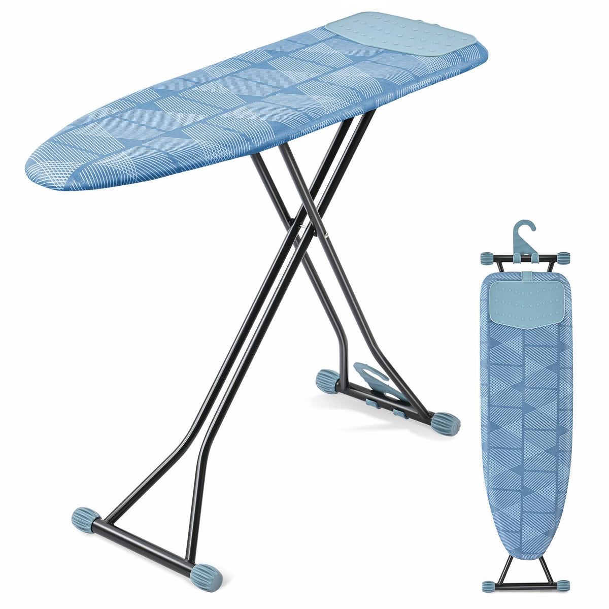 Apexchaser Ironing Board, Iron Board With Silicon Iron Rest, Extra Thick Heat Resistant Cover, Height Adjustable, Wall Mount & C