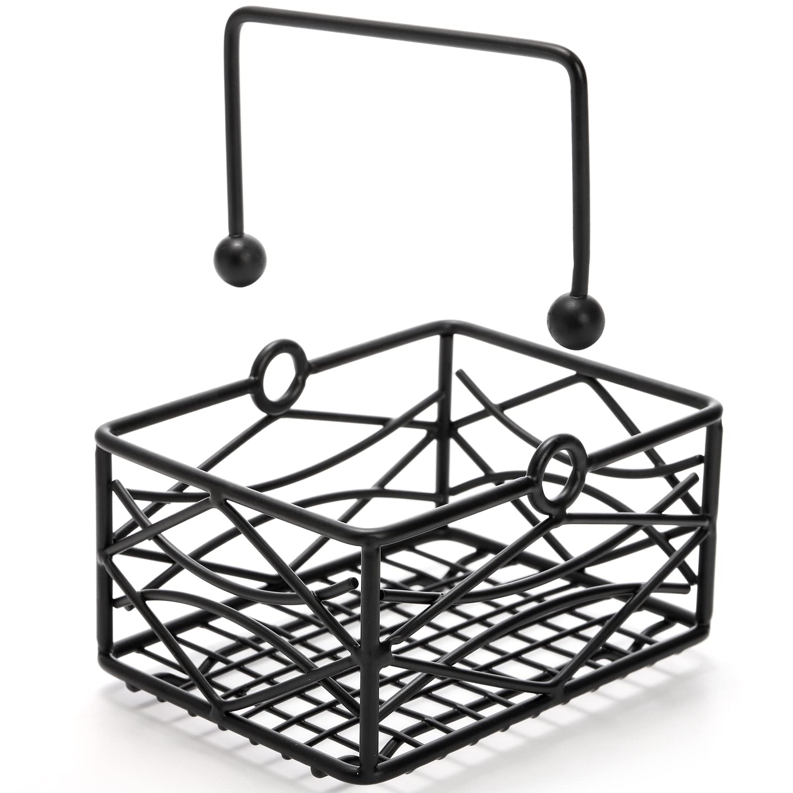 Yarlung 2 Pack Sugar Packet Basket Metal Wire Tea Bag Holder With Removable Stylish Handle, 4.7X3.5X2.5 Inches Coffee Bar Packet