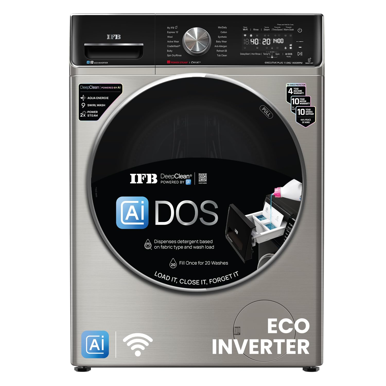 Ifb 11 Kg 5 Star, Deepclean, Ai Dos, Wifi, Fully Automatic Front Load Washing Machine (Executive Plus Vsg 1114, Powersteam, Oxyj