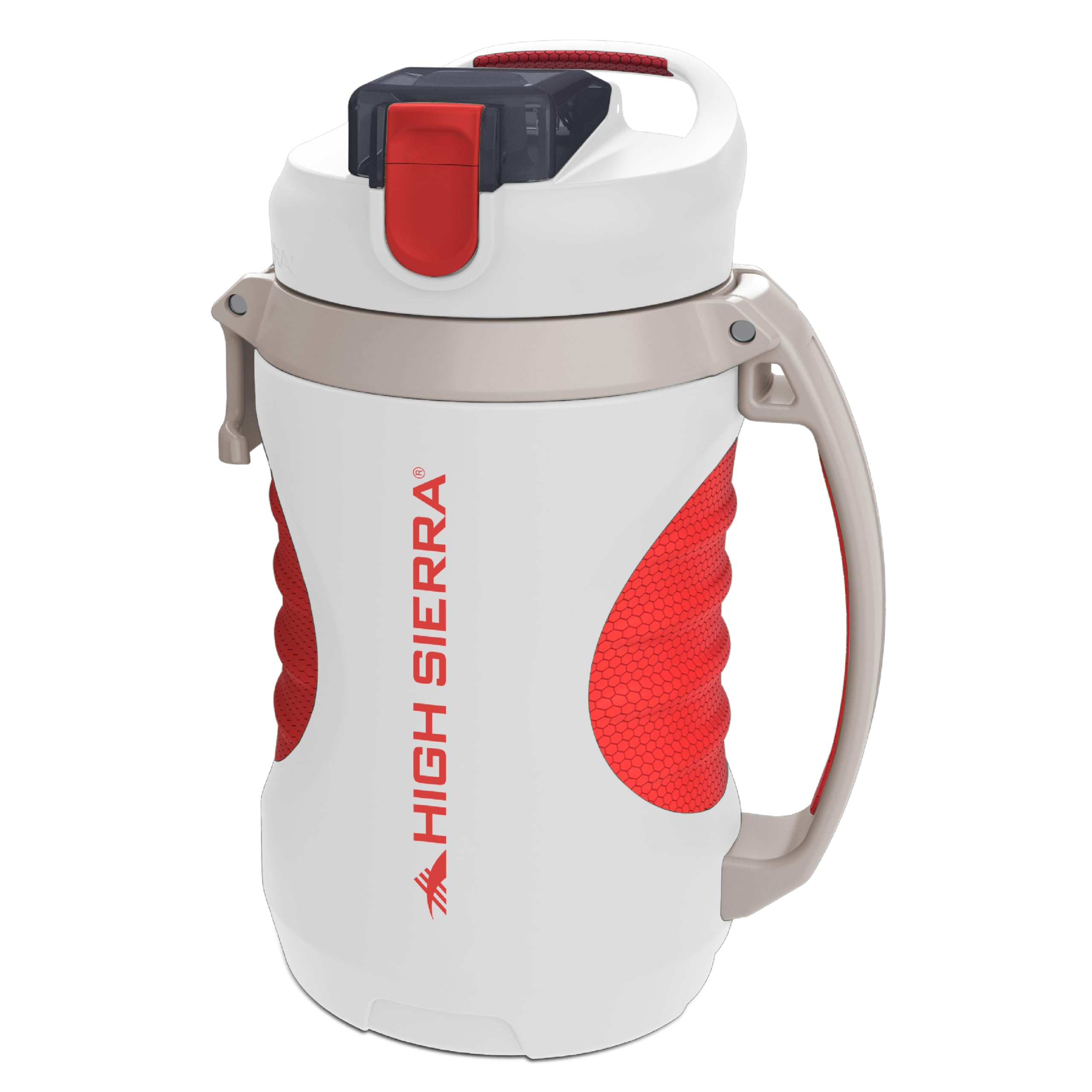 High Sierra, [BPA FREE 64 OZ Insulated Water Jug with 2 Drinking Options, Silicone Spout, Built-in Fence Anchor, Keeps Iced Wate