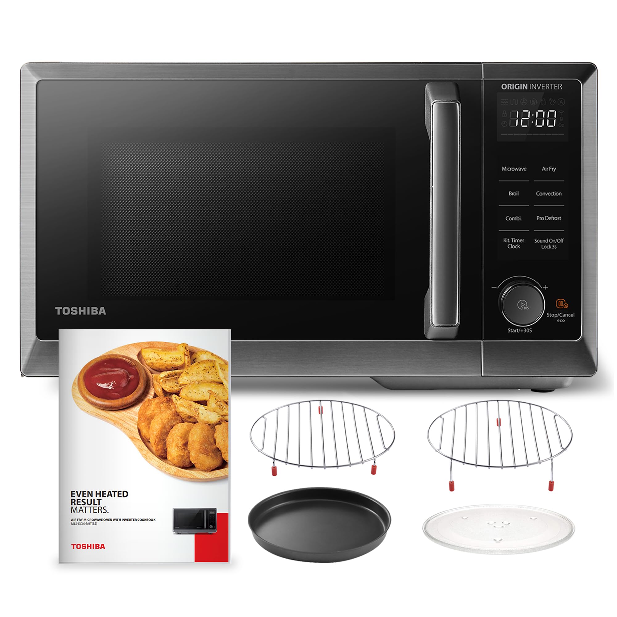 Toshiba Inverter Countertop Microwave Oven Air Fryer Combo Master Series, Broil, Convection, Speedy Combi, Even Defrost 11.3'' T
