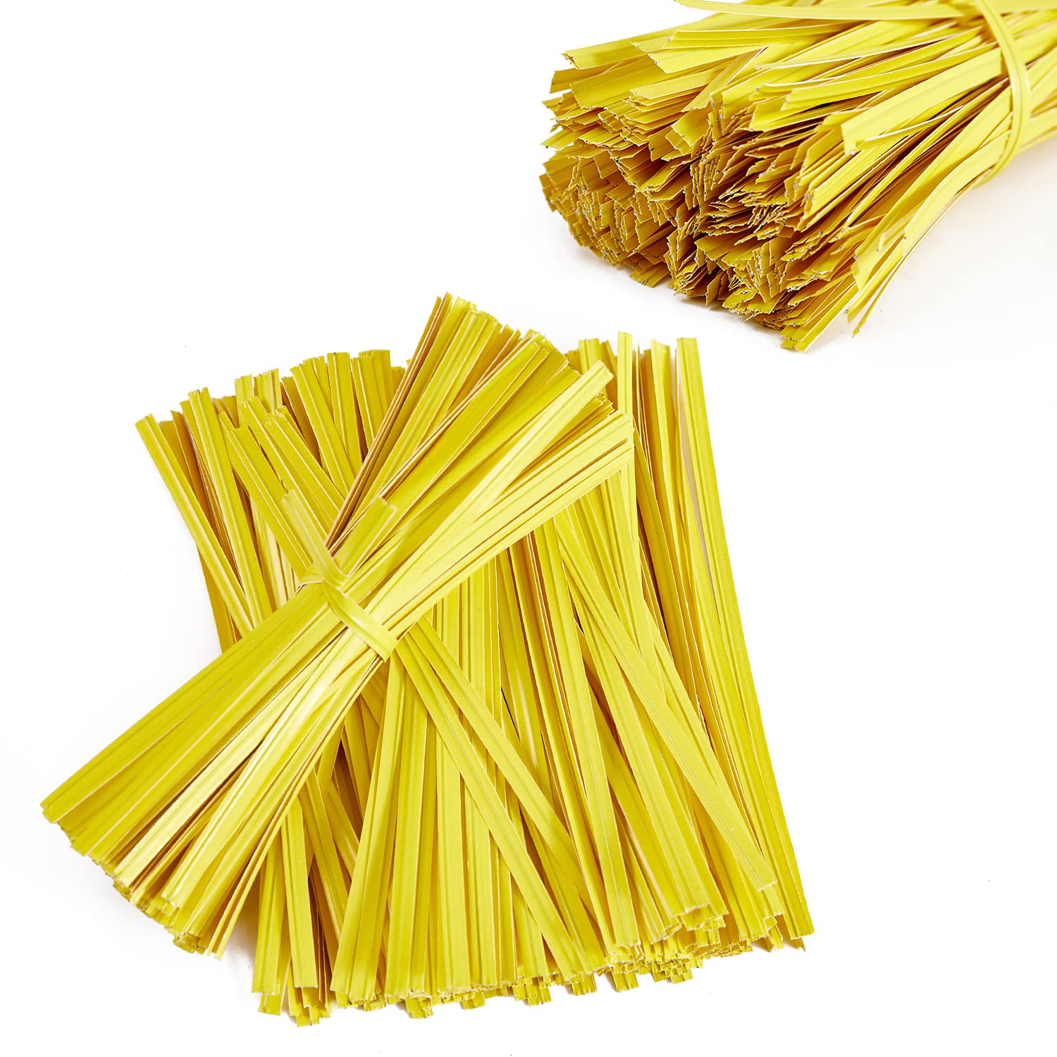 500 Pcs 5'' Yellow Paper Twist Ties, For Party Cello Candy Bread Coffee Bags Cake Pops