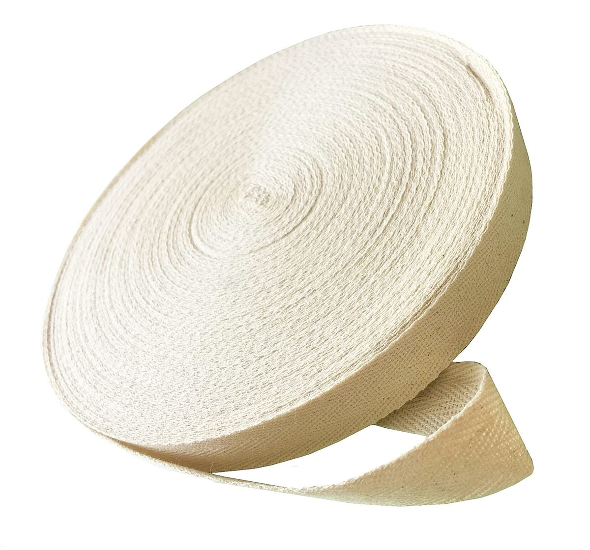 Abbaoww 50 Yards Cotton Twill Tape Ribbon 34 Inch, Soft Natural Webbing Tape Herringbone Tape For Sewing Diy Craft, Beige