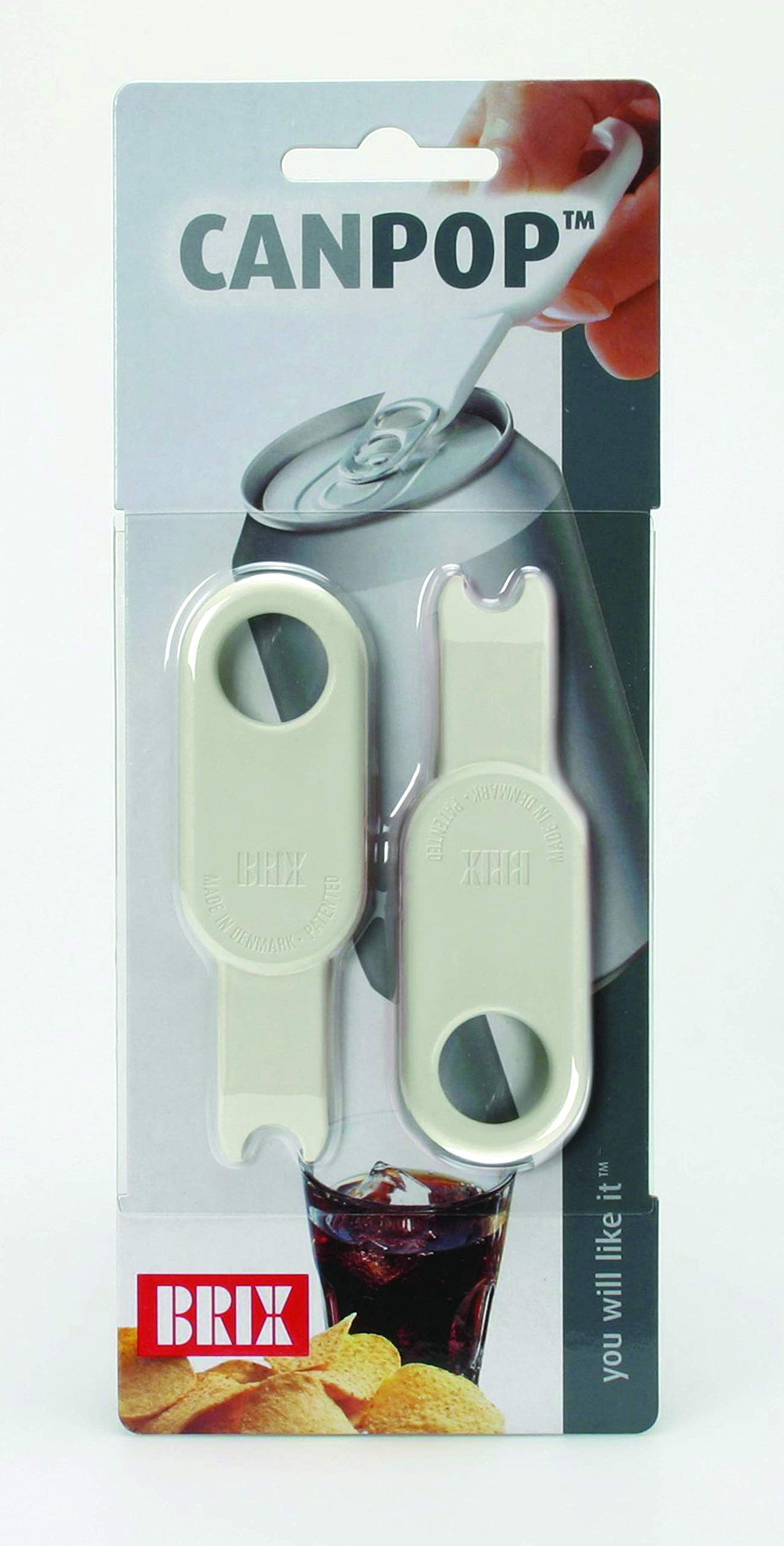 Brix CanPop Beverage Can Opener  Set of 2  Multicolor