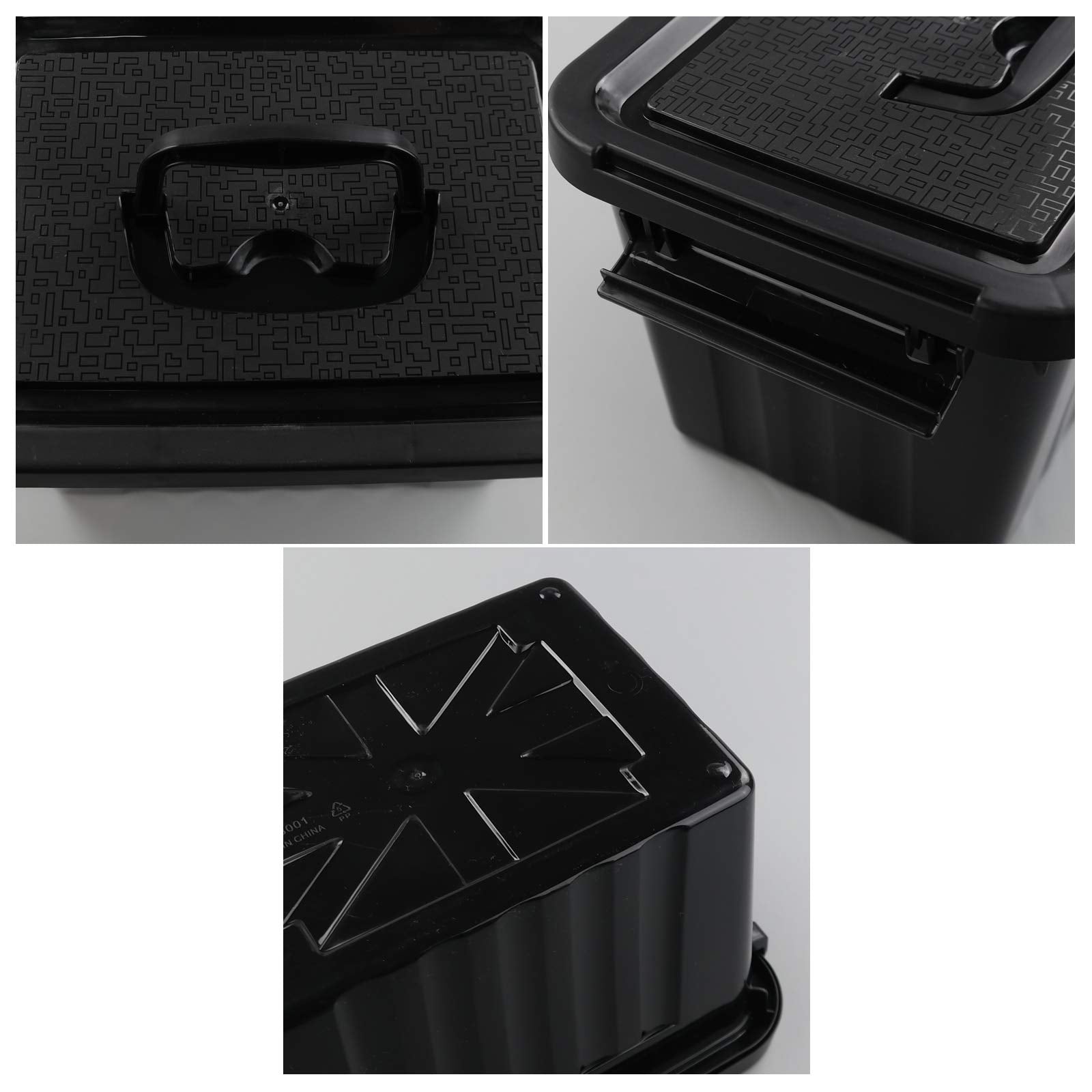 Parlynies Plastic Storage Container Bin With Secure Lid And Latching Buckles, 6 Pack, 7 Qt.