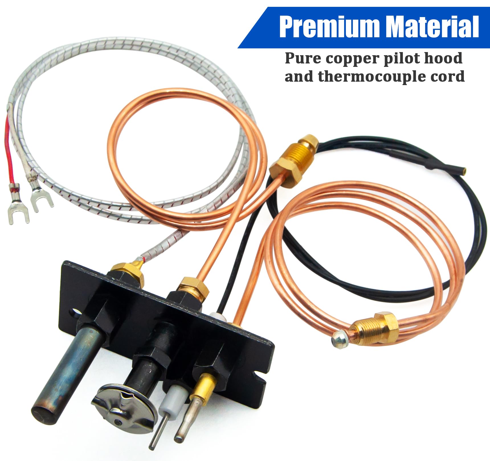 Propane And Natural Gas Pilot Assembly Replaces 10002265 10002264, Lp Ng 3 Way Pilot Replacement For Majestic,Temco,Vermont Cast