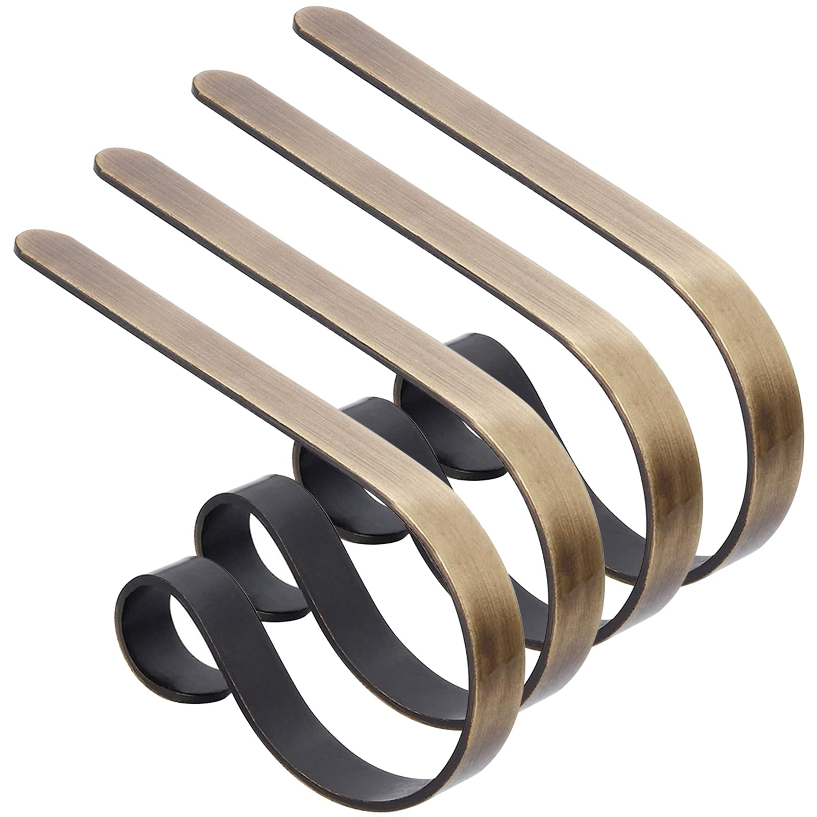 TAROSE Stocking Holders for Mantle, Christmas Stocking Holder Set of 4, Mantle Clip Fireplace Hooks Hanger for Christmas Party D