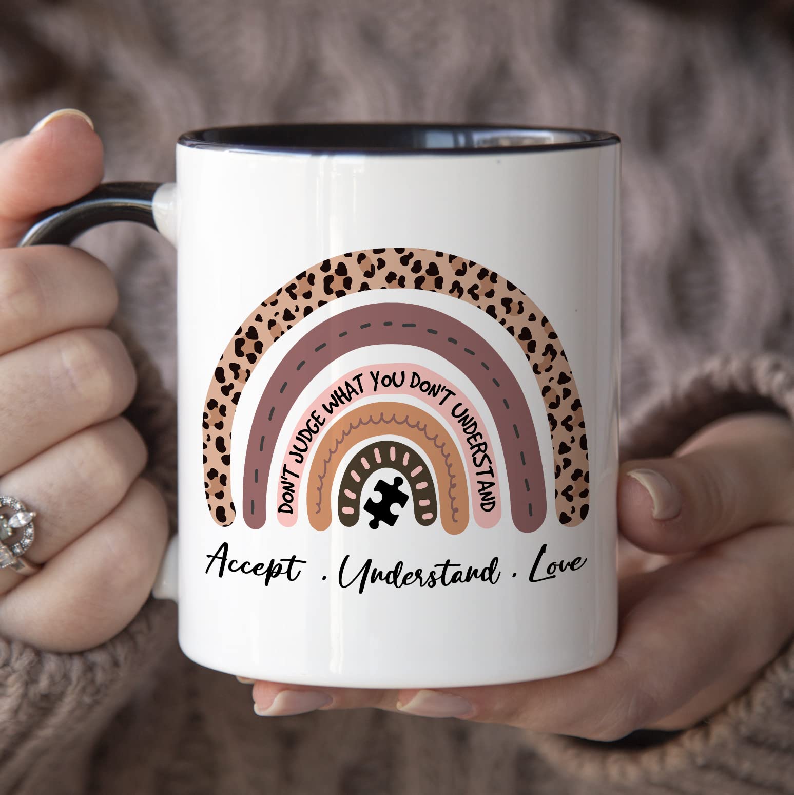 Younique Designs Autism Awareness Cup, 11 Ounces, Autism Mom Mug, Autism Acceptance Coffee Mug, Autism Awareness Merchandise And