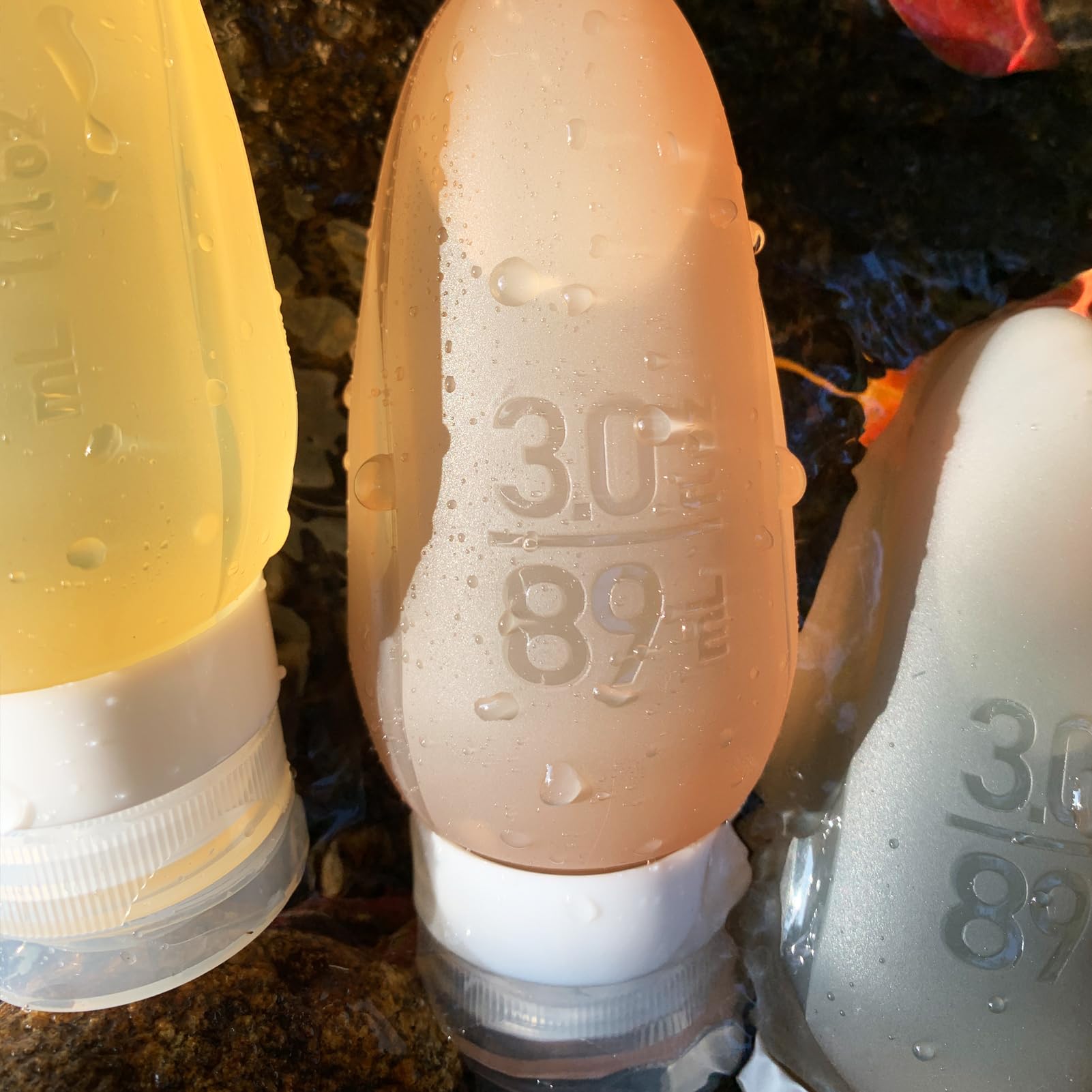 Travel Bottles For Toiletries, Tsa Approved Translucent Portable Travel Size Containers, 3Oz Bpa Free Leak Proof Squeezable Sili