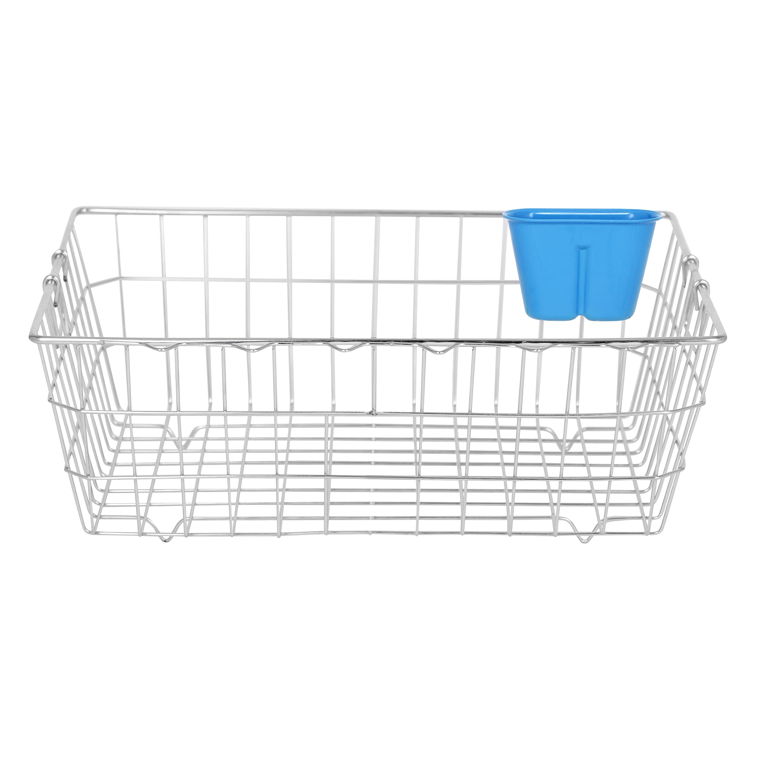 Cutting Edge Large Stainless Steel Dish Drainer Basket With Holder | Kitchen Rack For Drying Plates, Bowls, Spoons, Glasses & Ss