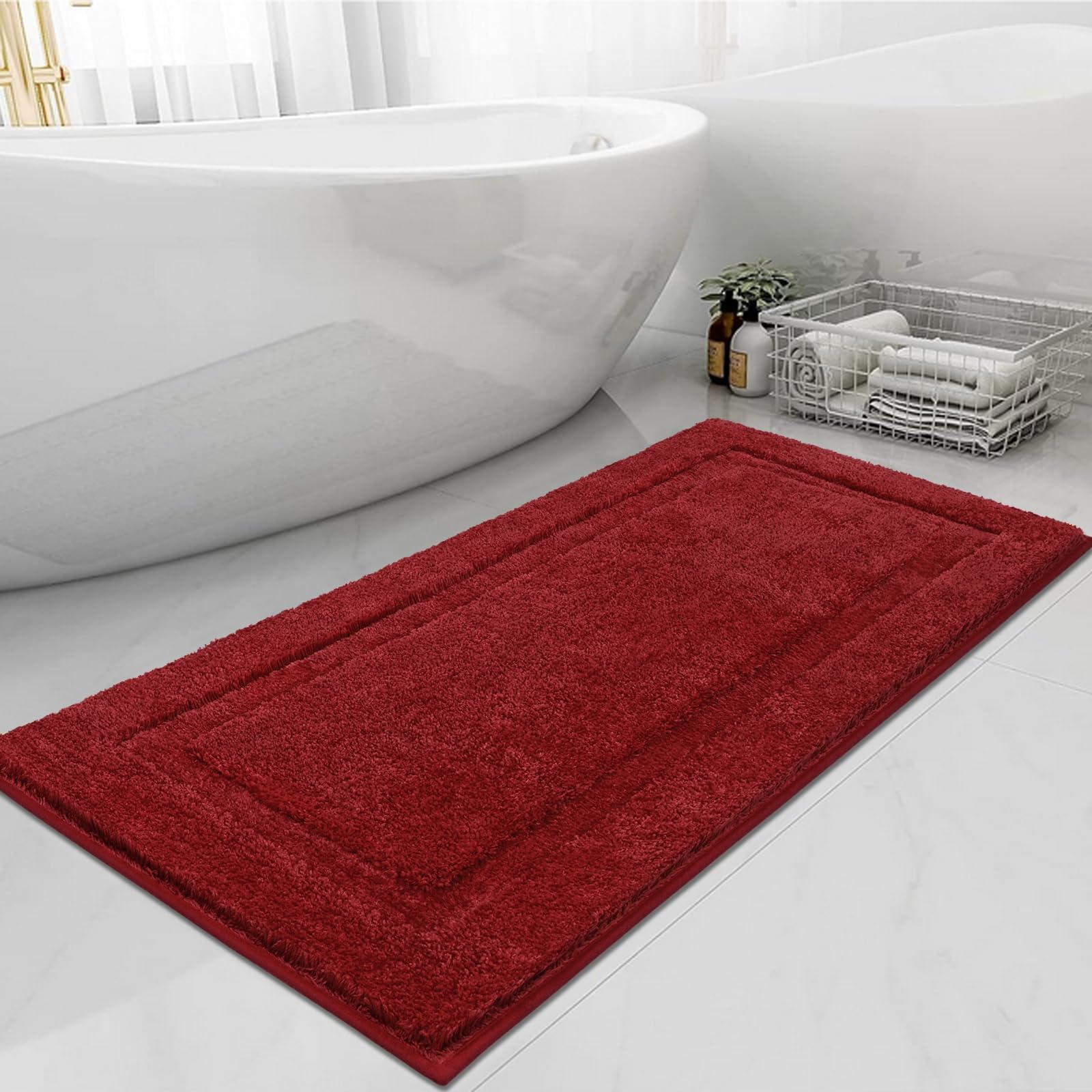 Shacos Super Soft Bathroom Runner Rugs 20 X 47 Inch Microfiber Bath Rugs Non Slip Washable Bath Mats Absorbent Bathroom Mats For