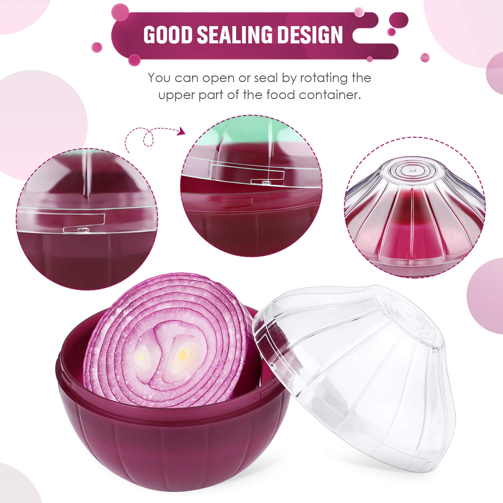 Patelai 4 Pieces Fruit And Vegetable Storage Containers For Fridge, Onion Holder Storage Avocado Green Pepper Tomato And Onion K