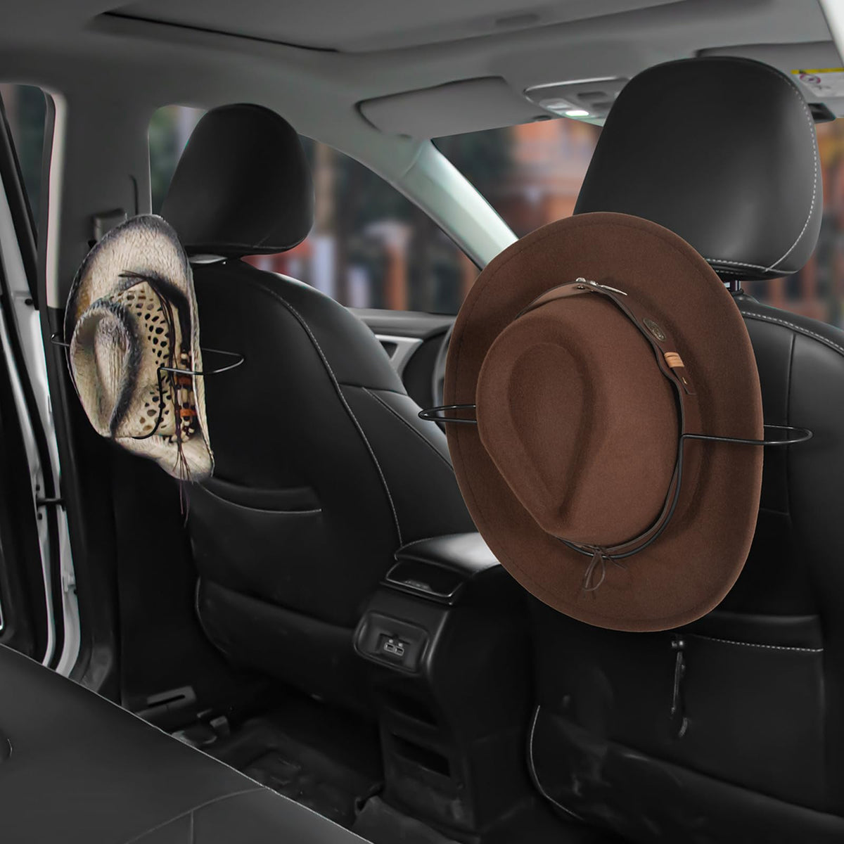 Jinsimaier 2 Pack Hat Rack,Car Hat Holder,Cowboy Hat Holder For Trucks Suv,Cowboy Hat Holder, Hat Holder Car Clothes Hanger, Be