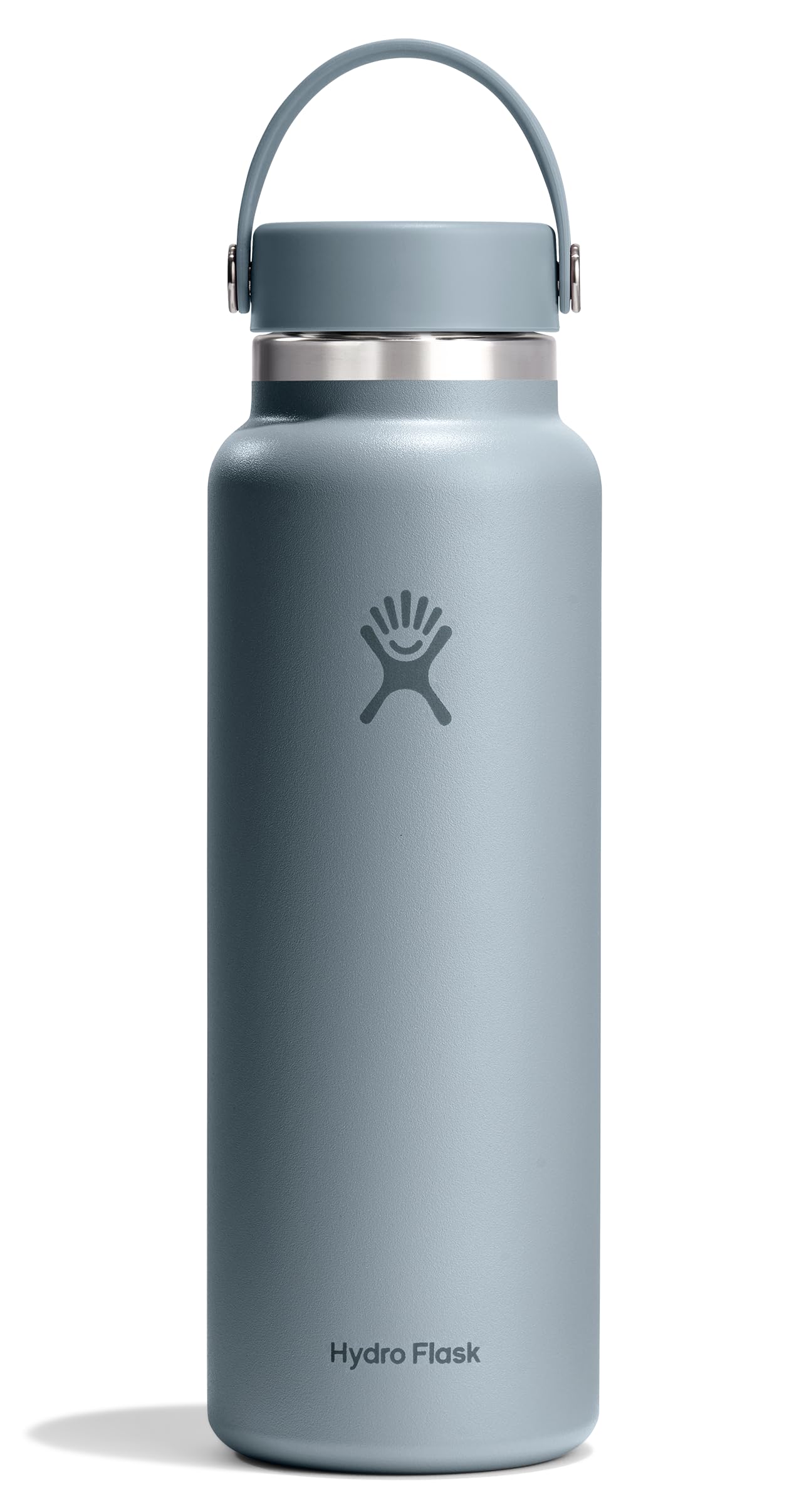 Hydro Flask Water Bottle - Insulated Stainless Steel - Wide Mouth Flex Lid, Non Spill, Leakproof and Refillable in 40 Oz Shale G